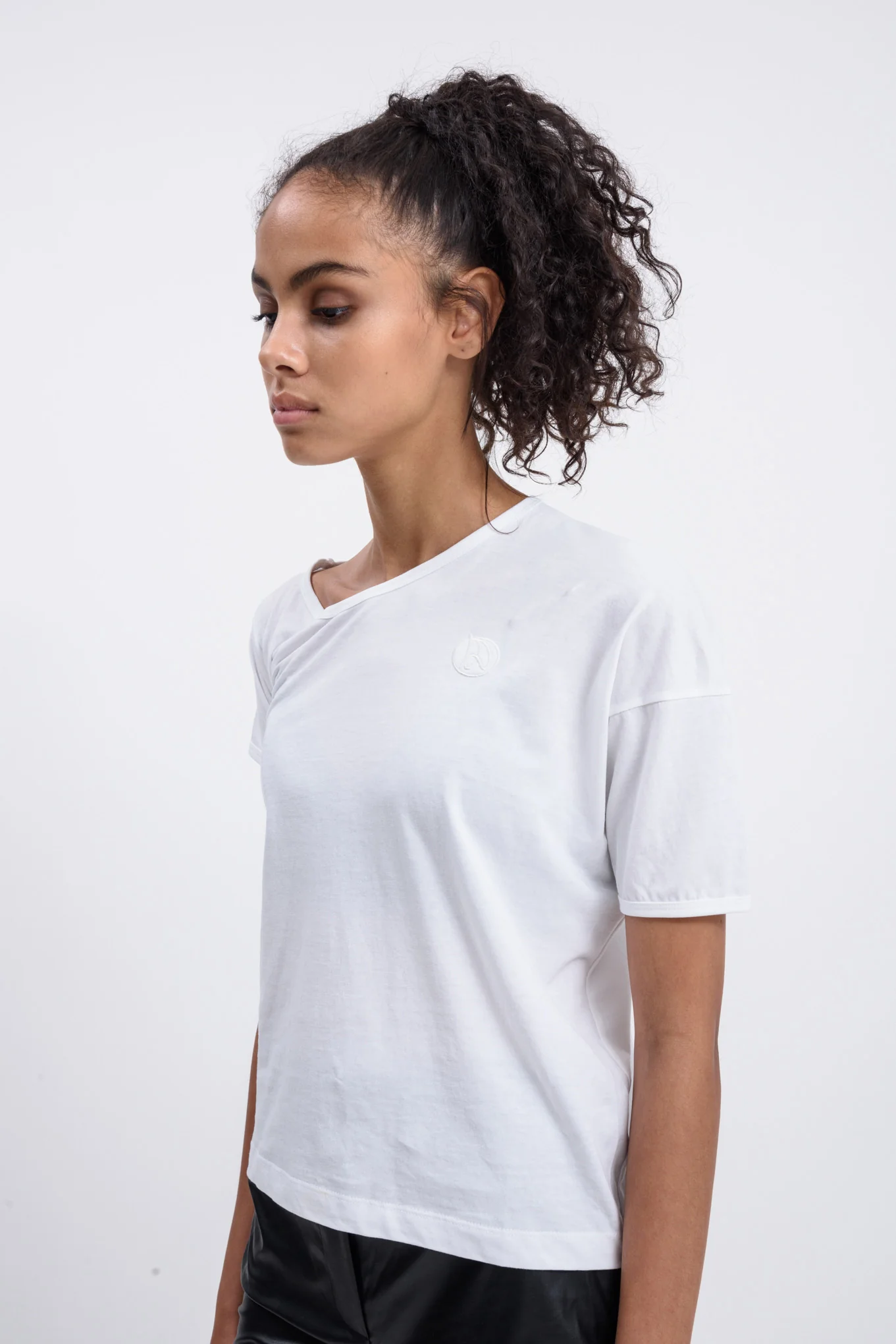 White Lopsided T-Shirt - Image 6