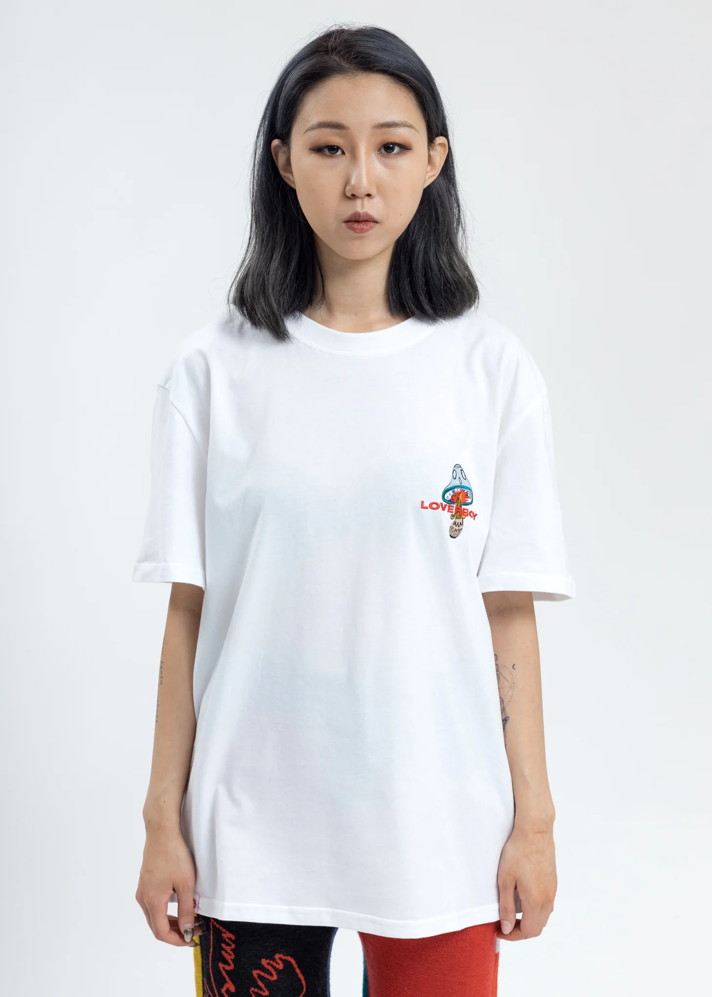 White Loverboy Art Gallery with Embroidery T-Shirt