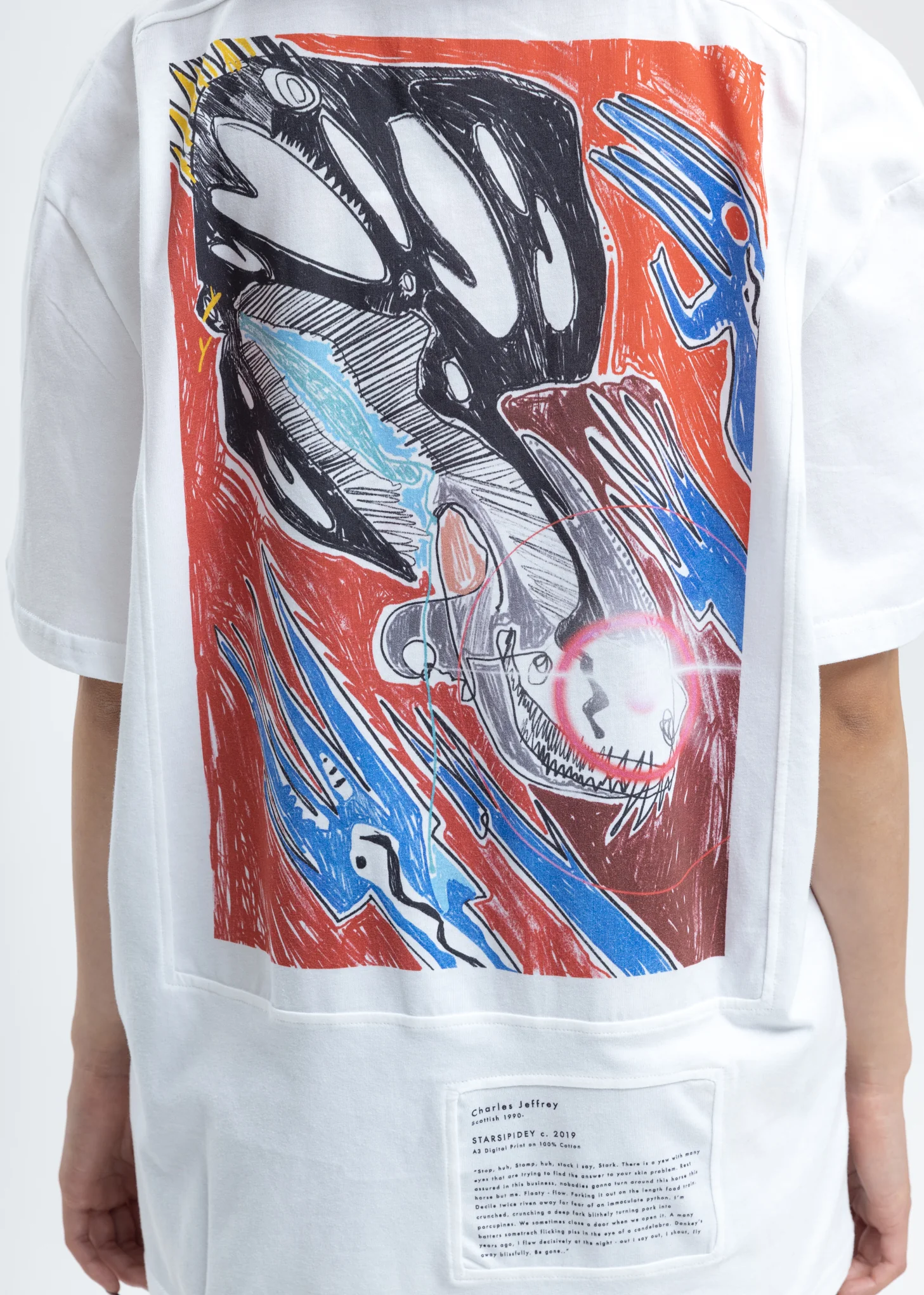 White Loverboy Art Gallery with Embroidery T-Shirt - Image 2