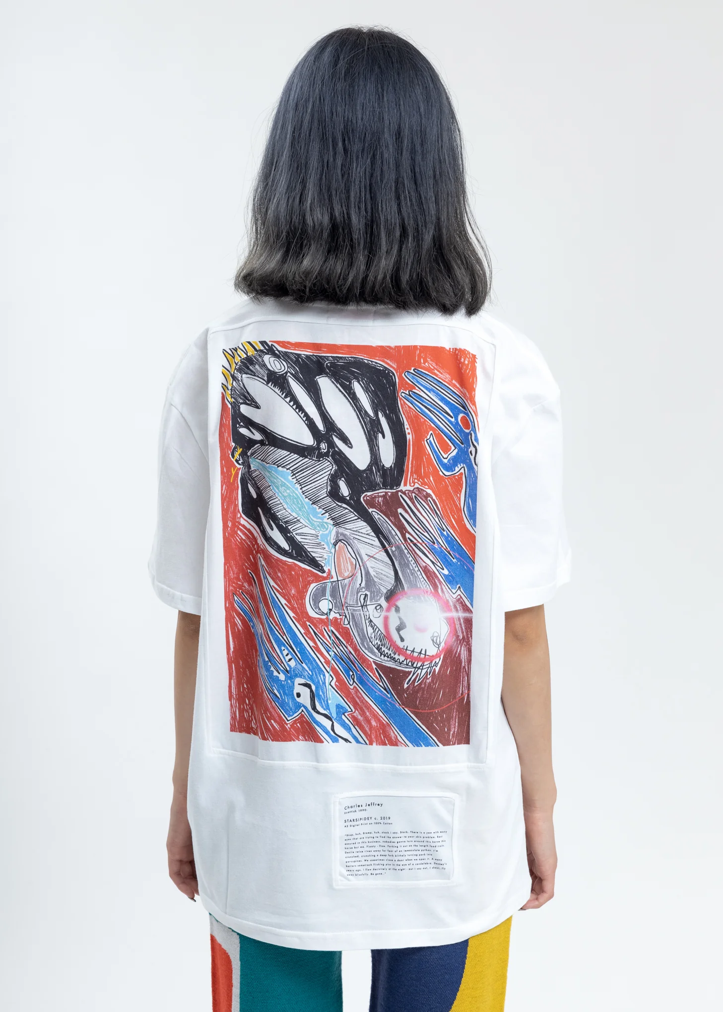 White Loverboy Art Gallery with Embroidery T-Shirt - Image 5