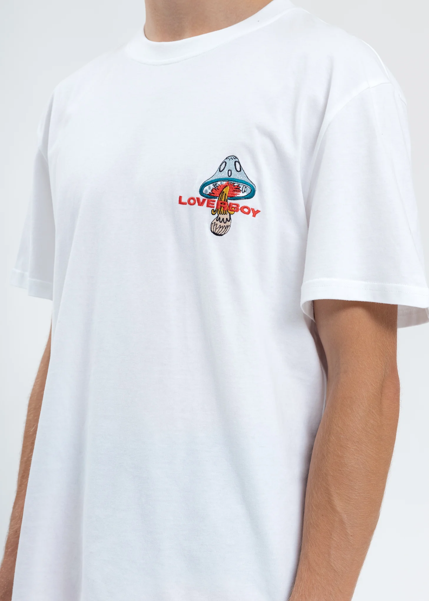 White Loverboy Art Gallery with Embroidery T-Shirt - Image 4