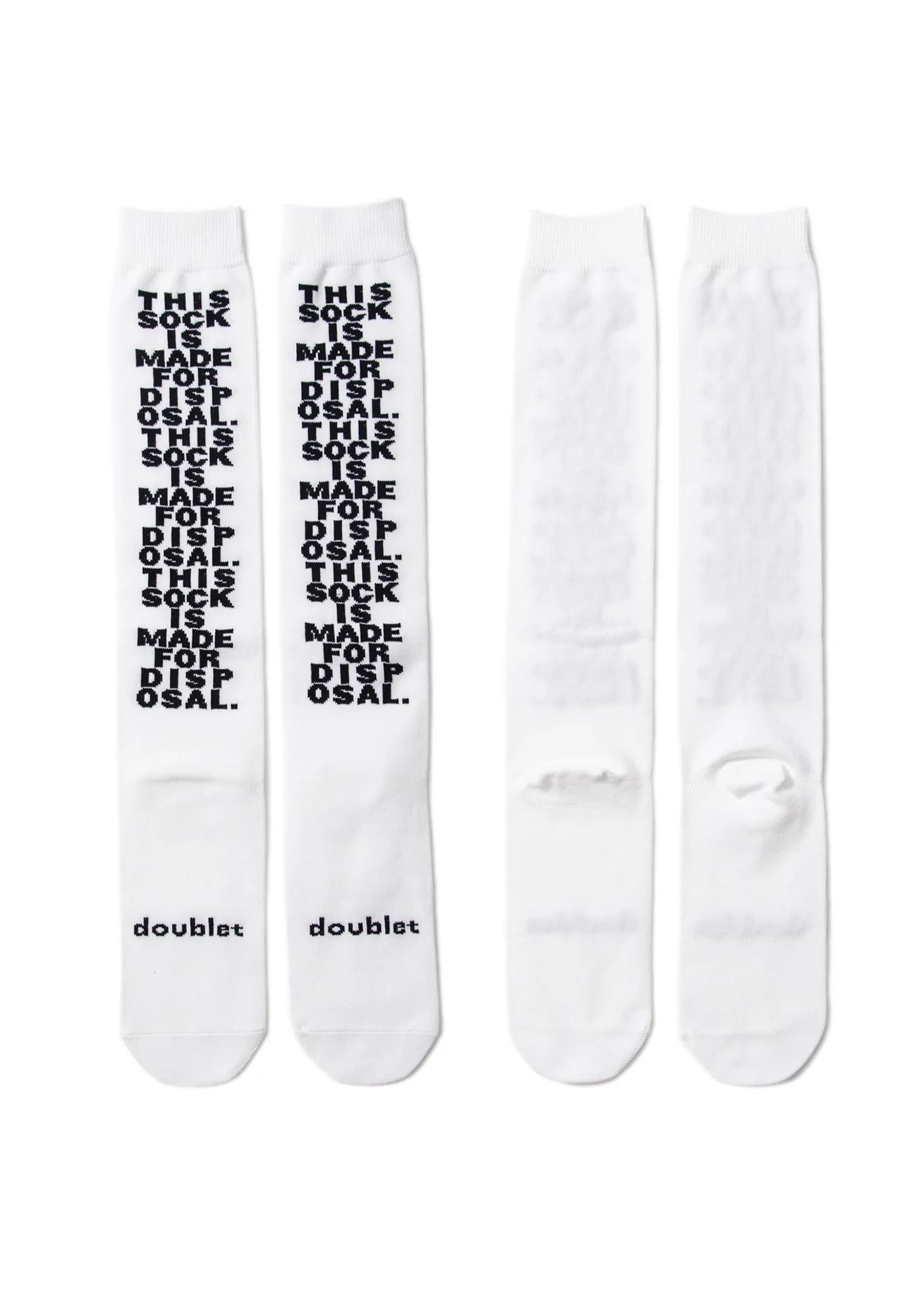 White “MADE FOR DISPOSAL” SOCKS