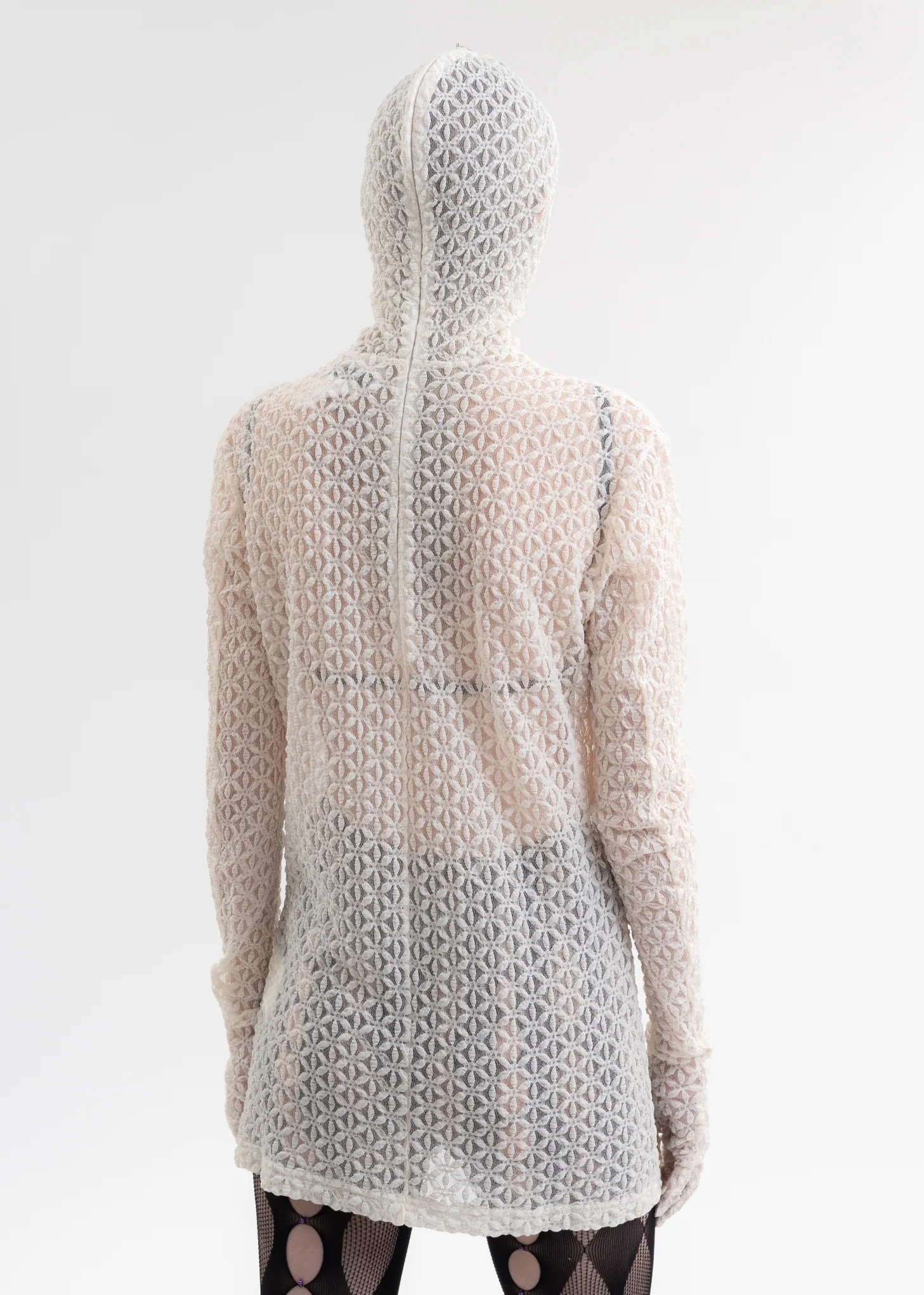 WHITE MASK LACE TIGHT LS T-SHIRT - Image 3