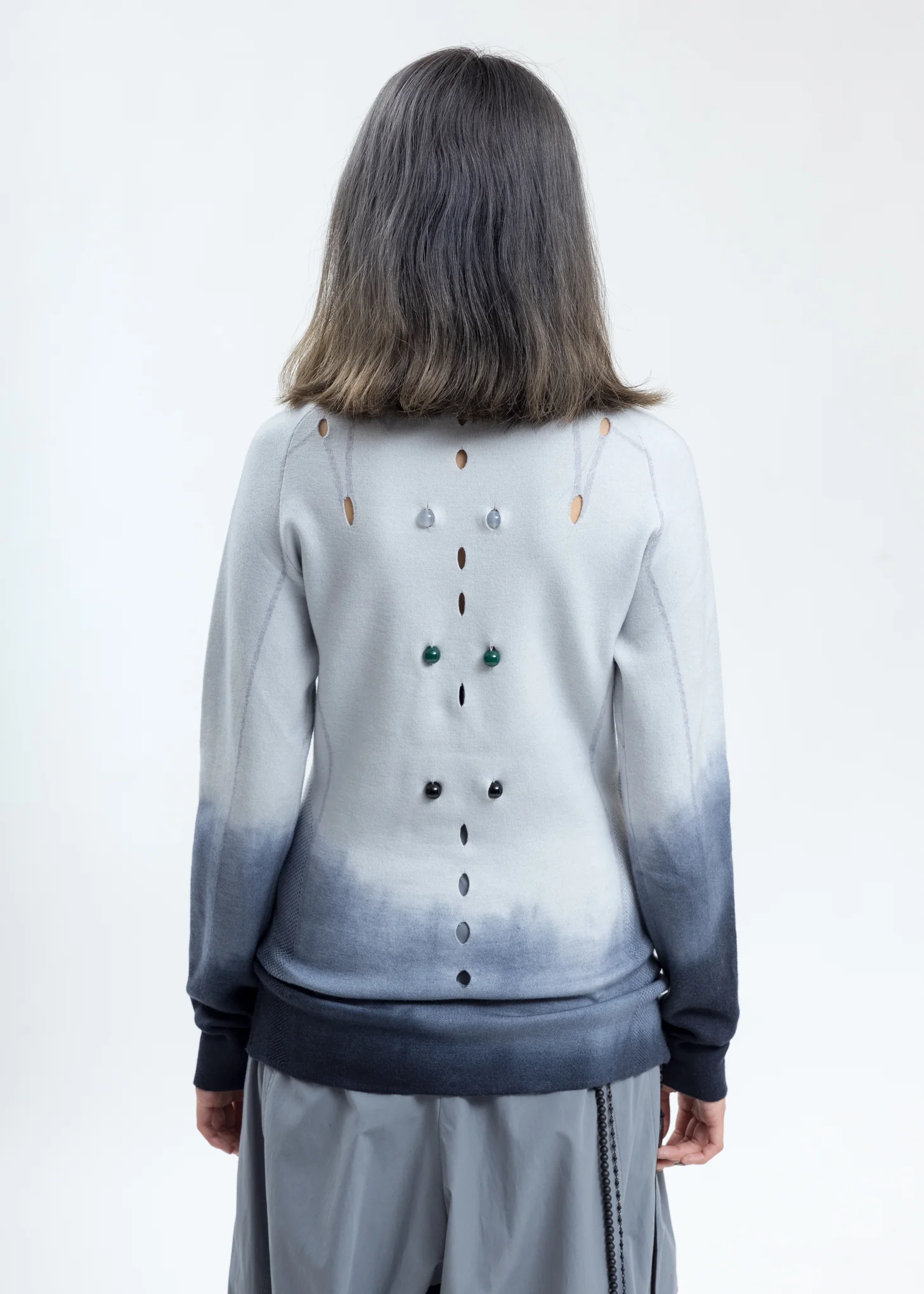 White Merino Wool Slim Fit Sweater - Image 2