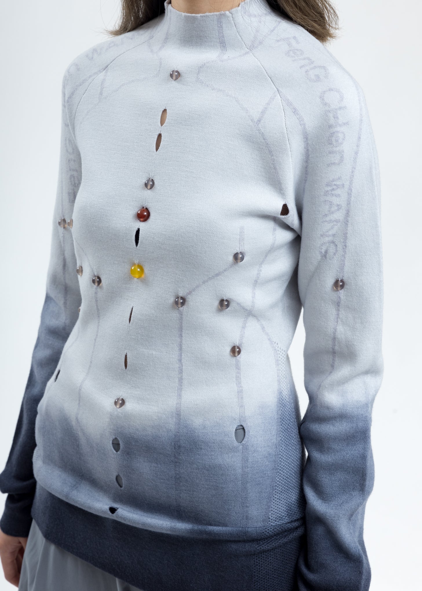 White Merino Wool Slim Fit Sweater - Image 4
