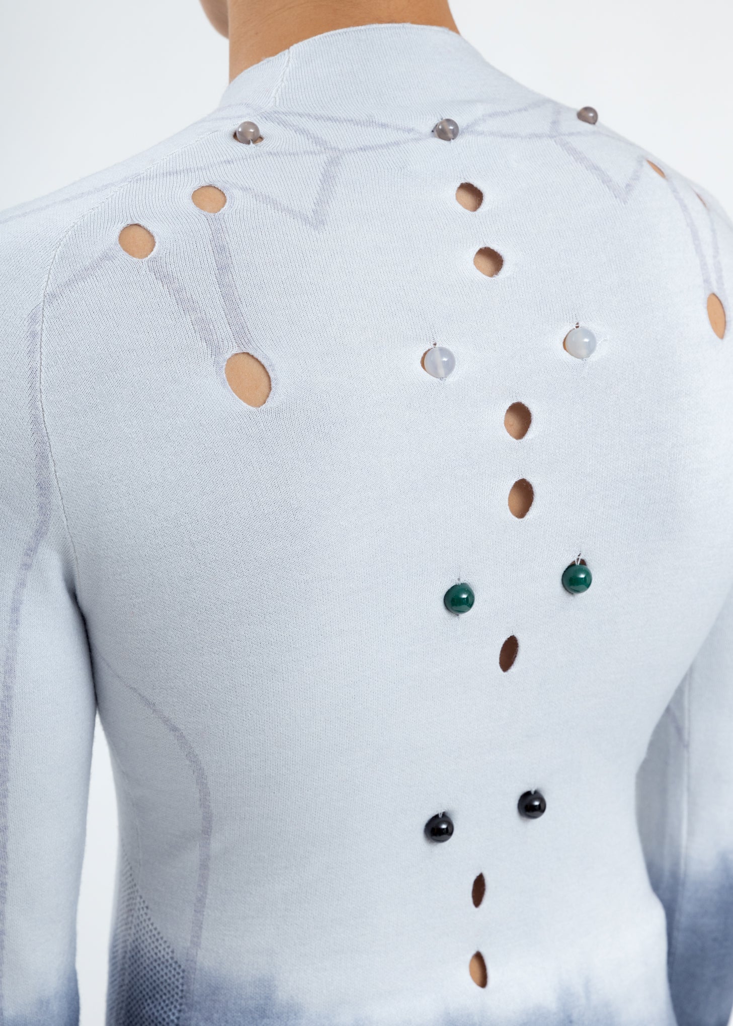 White Merino Wool Slim Fit Sweater - Image 2