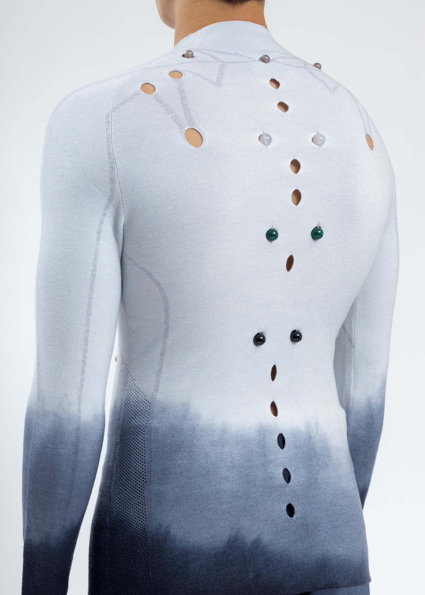 White Merino Wool Slim Fit Sweater - Image 5
