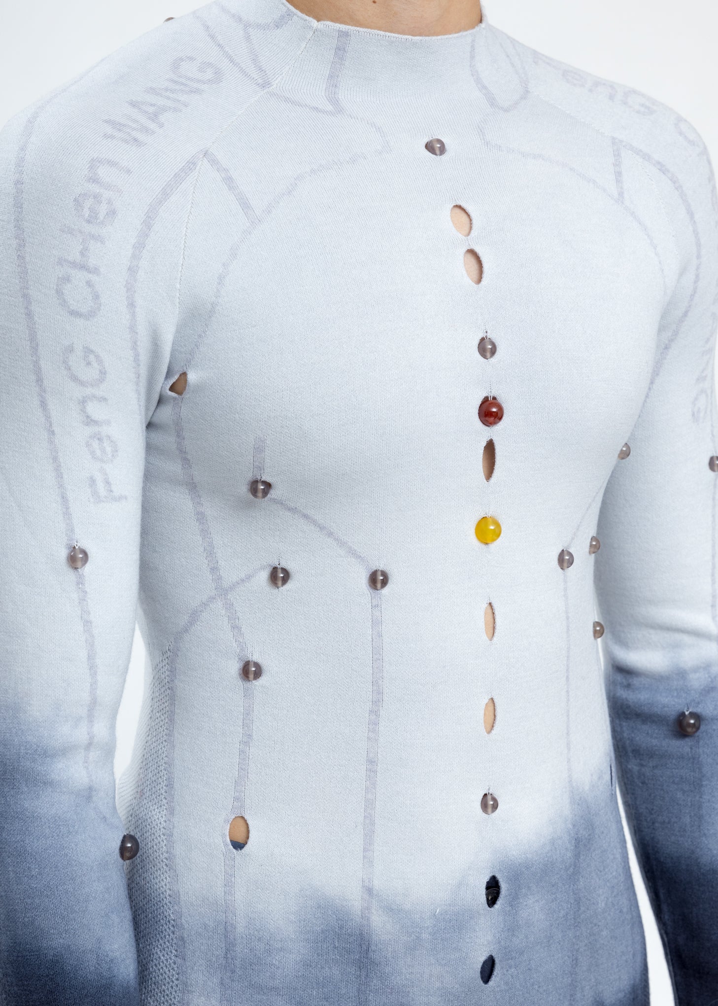 White Merino Wool Slim Fit Sweater - Image 6