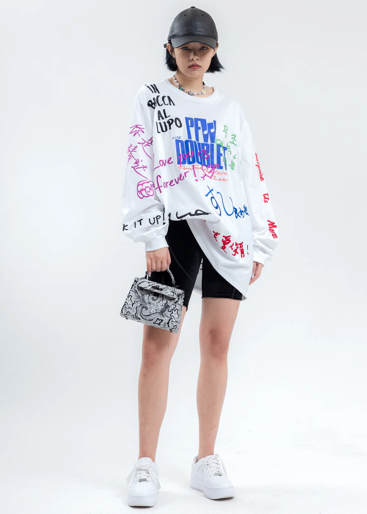 White Message Embroidery Long Sleeve - Image 5