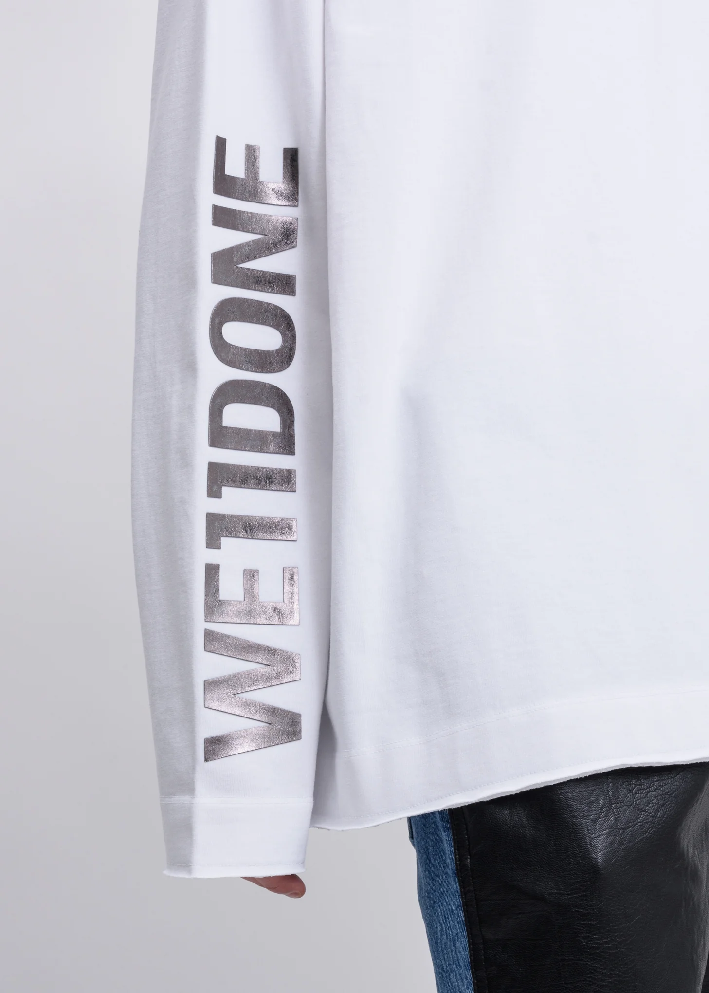 White Metal Logo Long Sleeves - Image 3