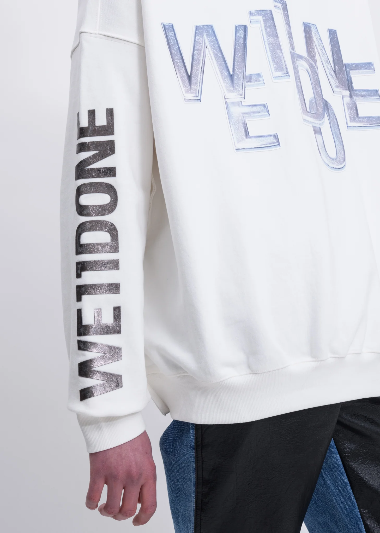 White Metal Logo Sweater - Image 3