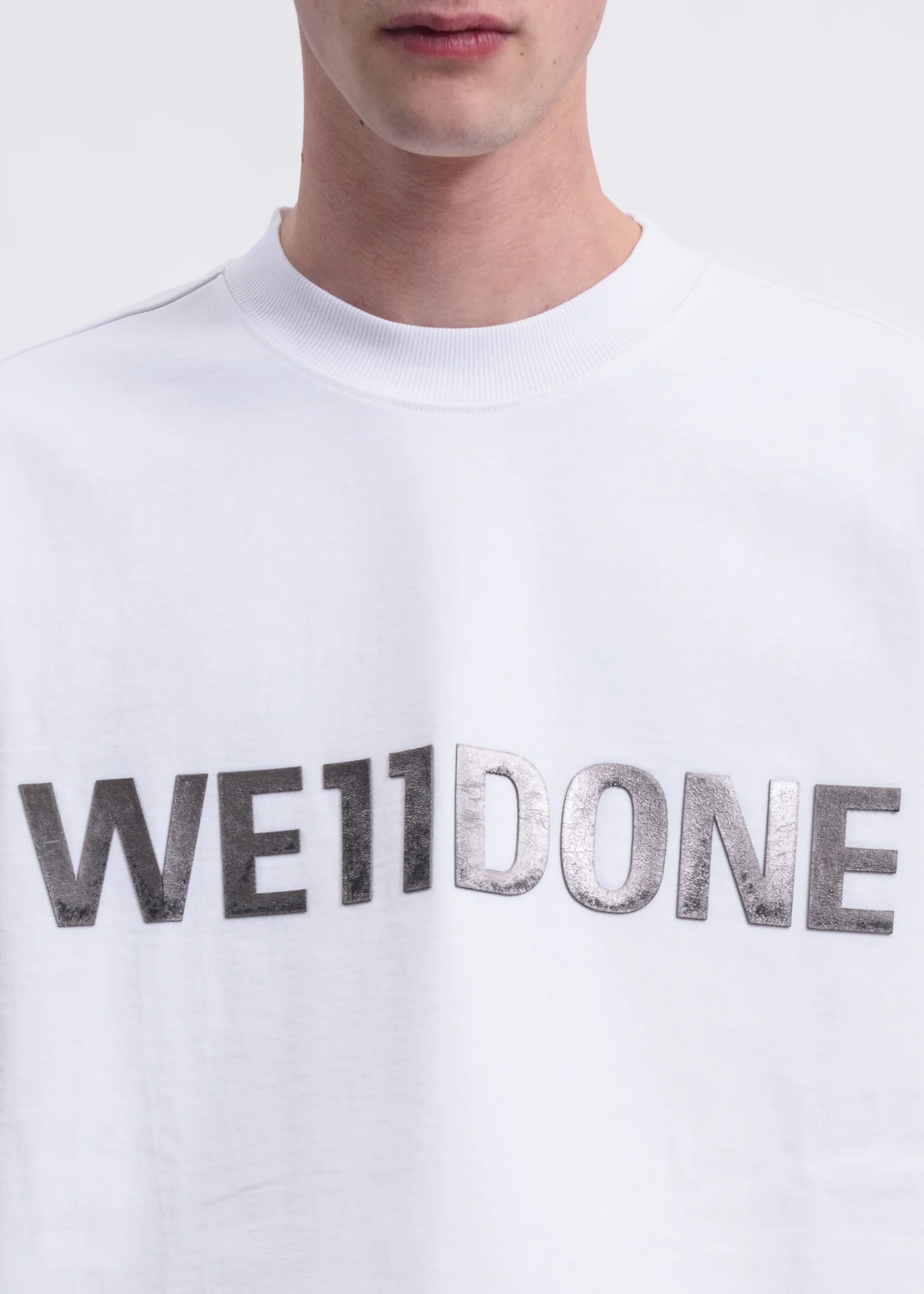 White Metal Logo T-Shirt - Image 3