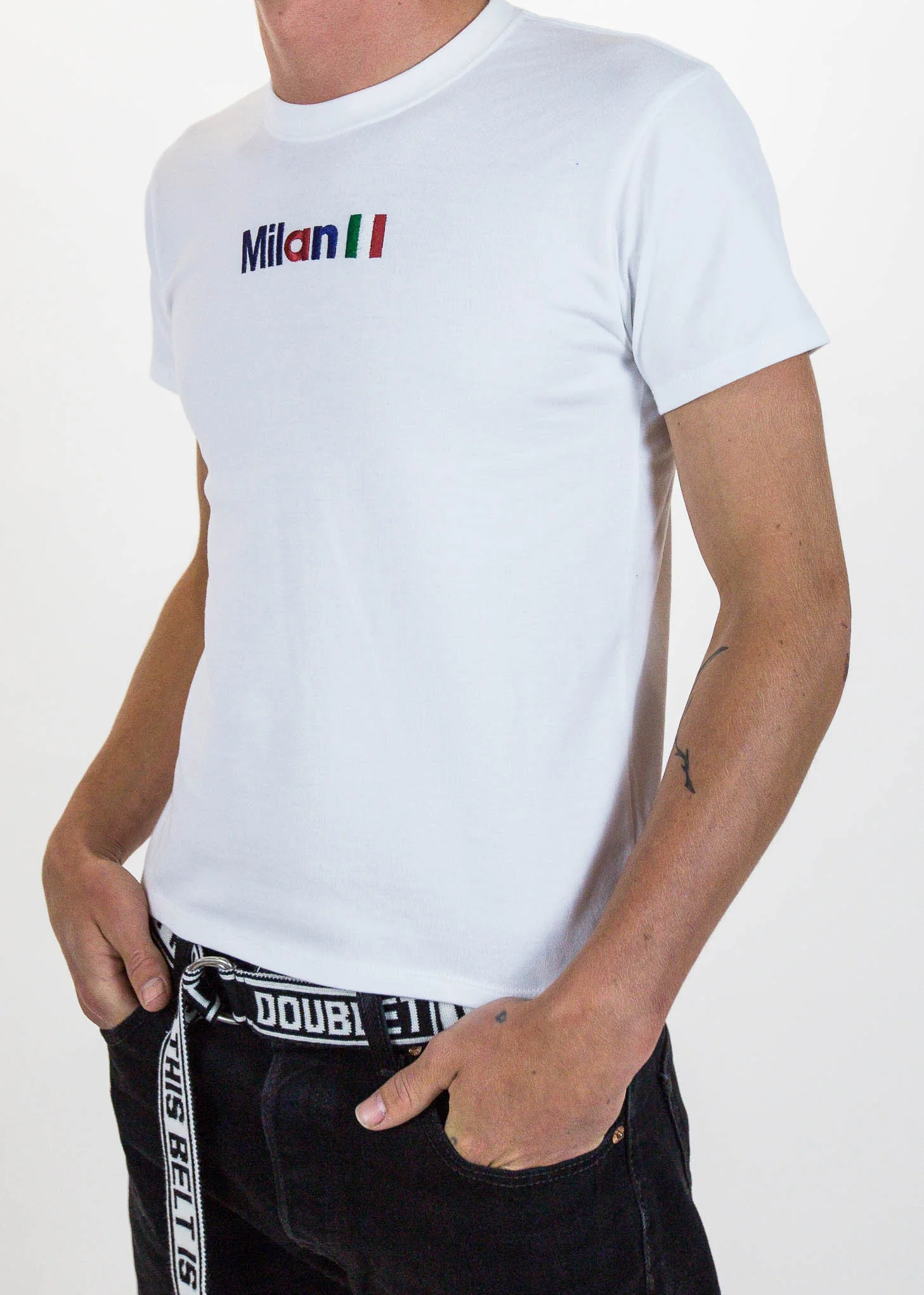 White "Milan" Embroidery T-Shirt