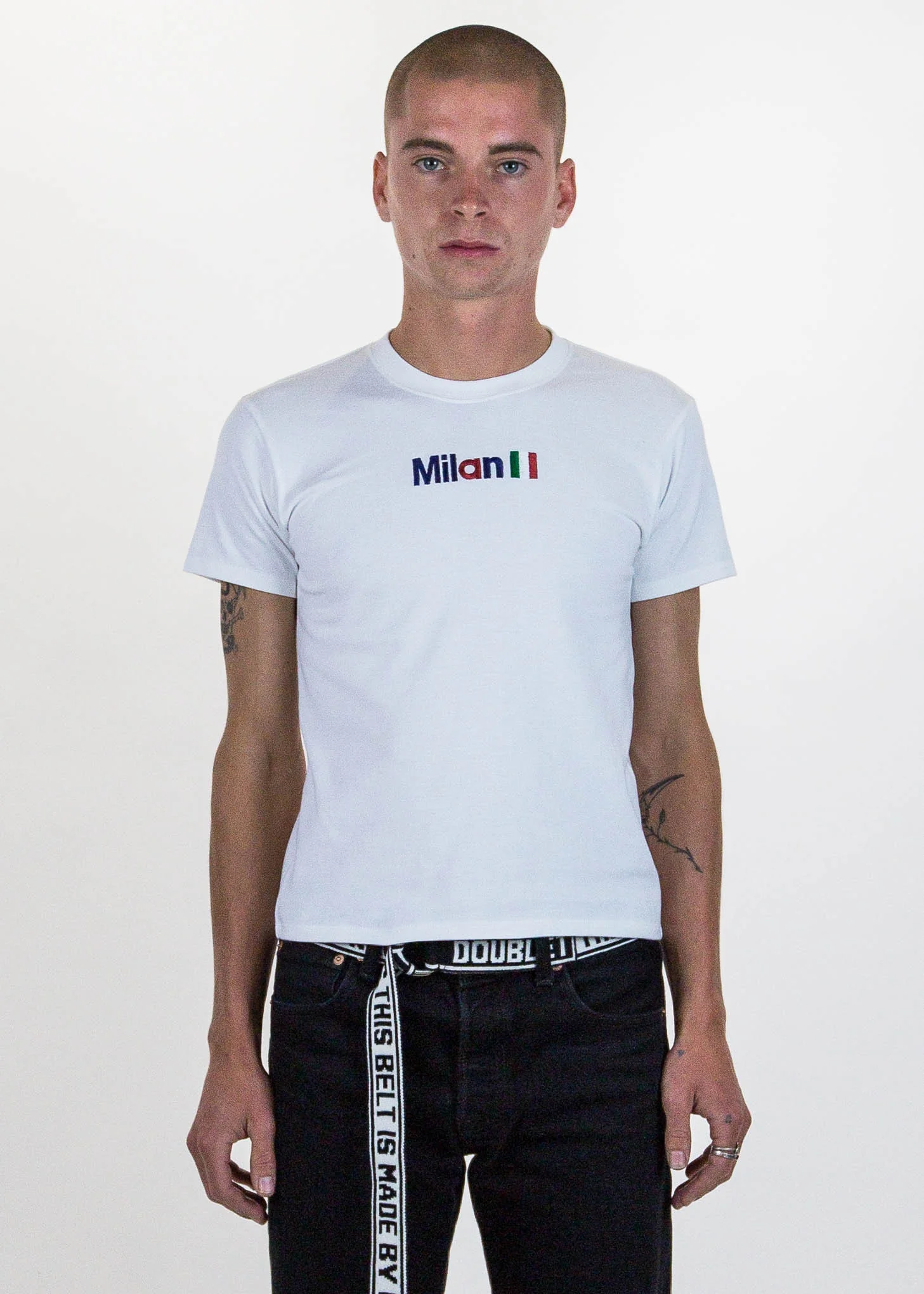 White "Milan" Embroidery T-Shirt - Image 2