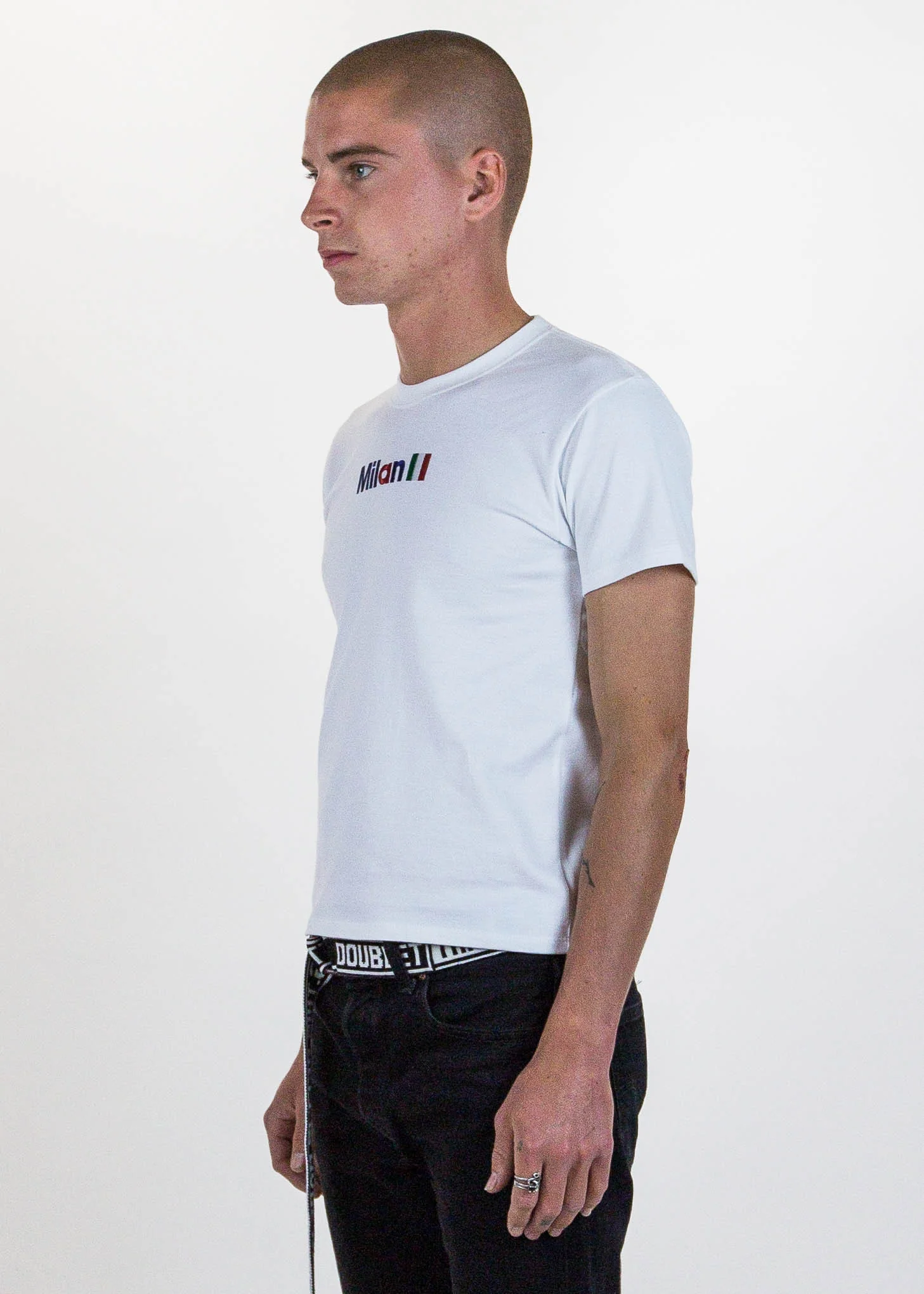 White "Milan" Embroidery T-Shirt - Image 3