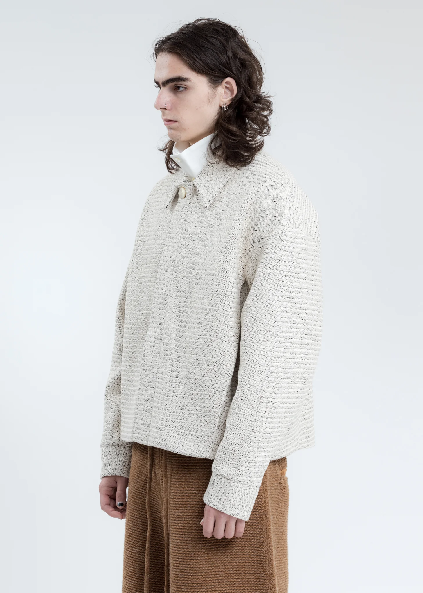 White Monica Short Blouson - Image 3