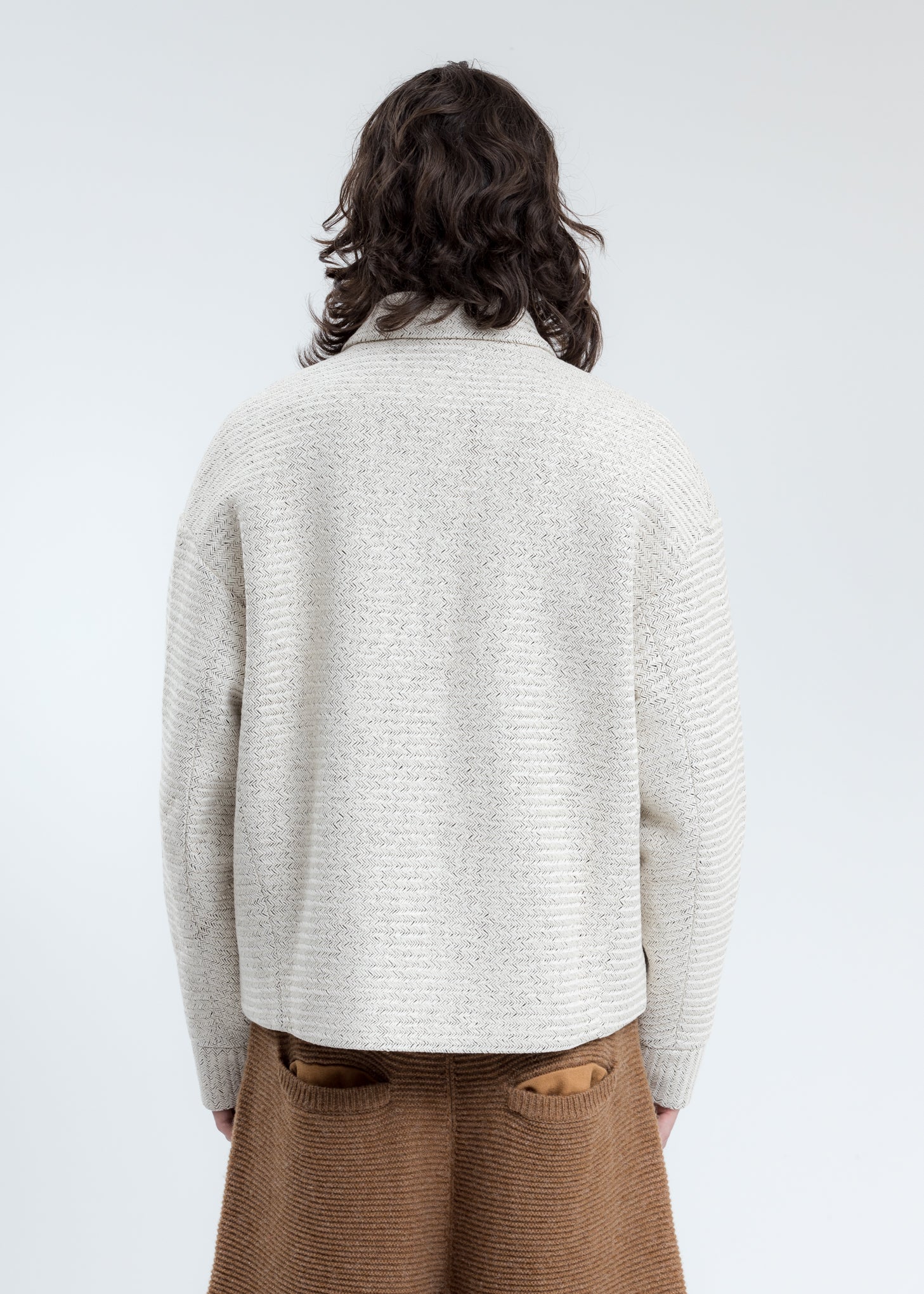 White Monica Short Blouson - Image 4