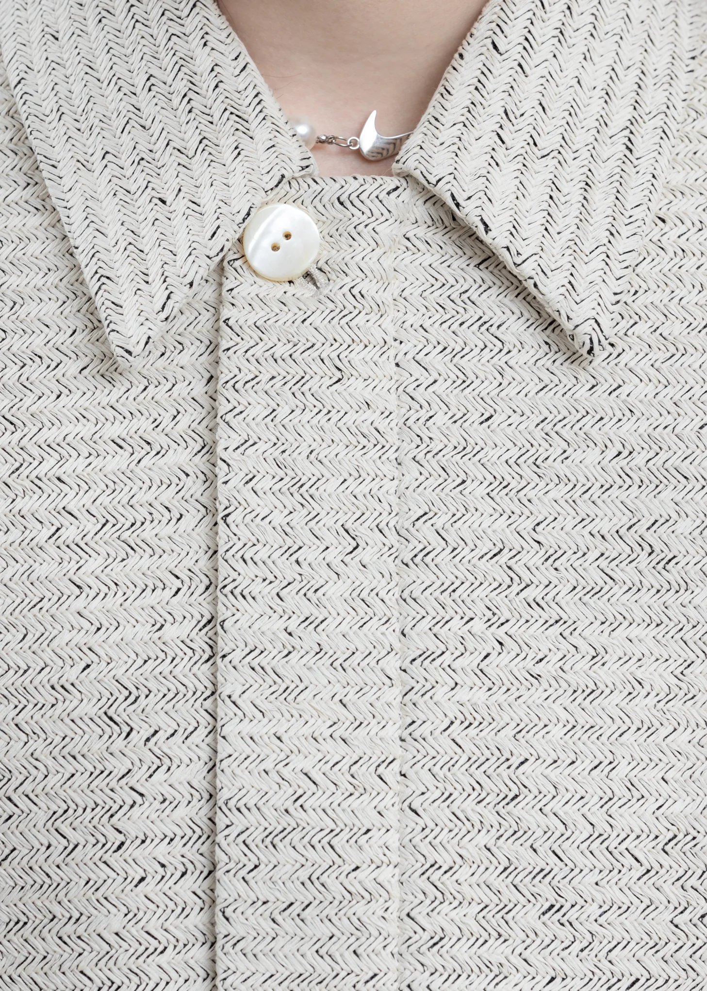 White Monica Short Blouson - Image 6