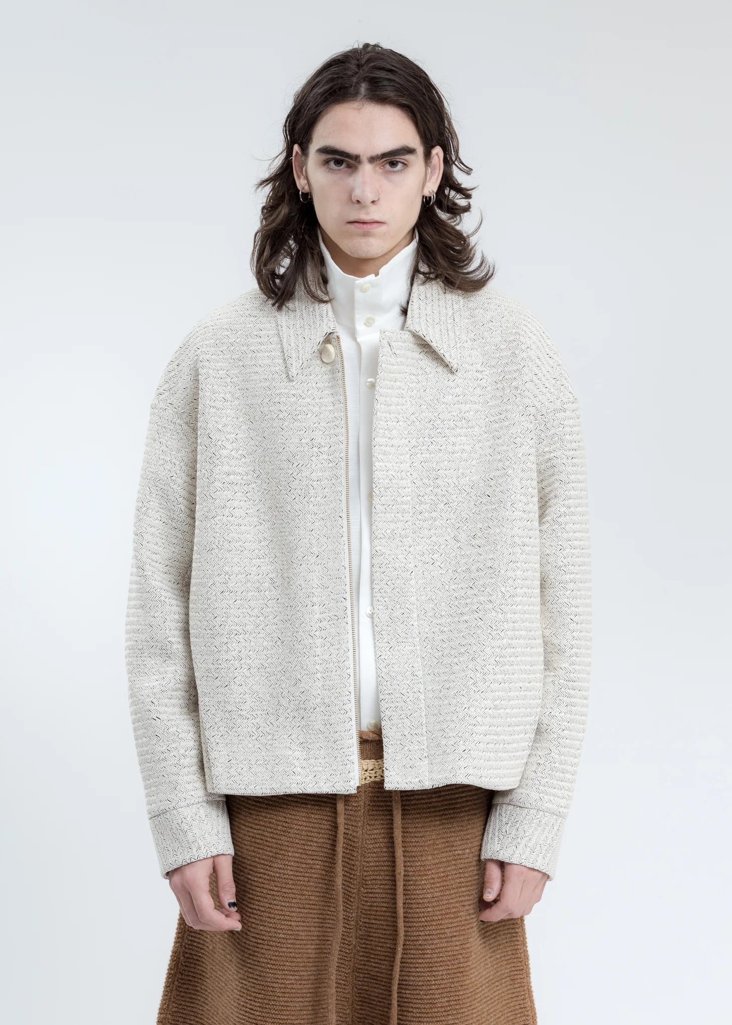 White Monica Short Blouson - Image 7