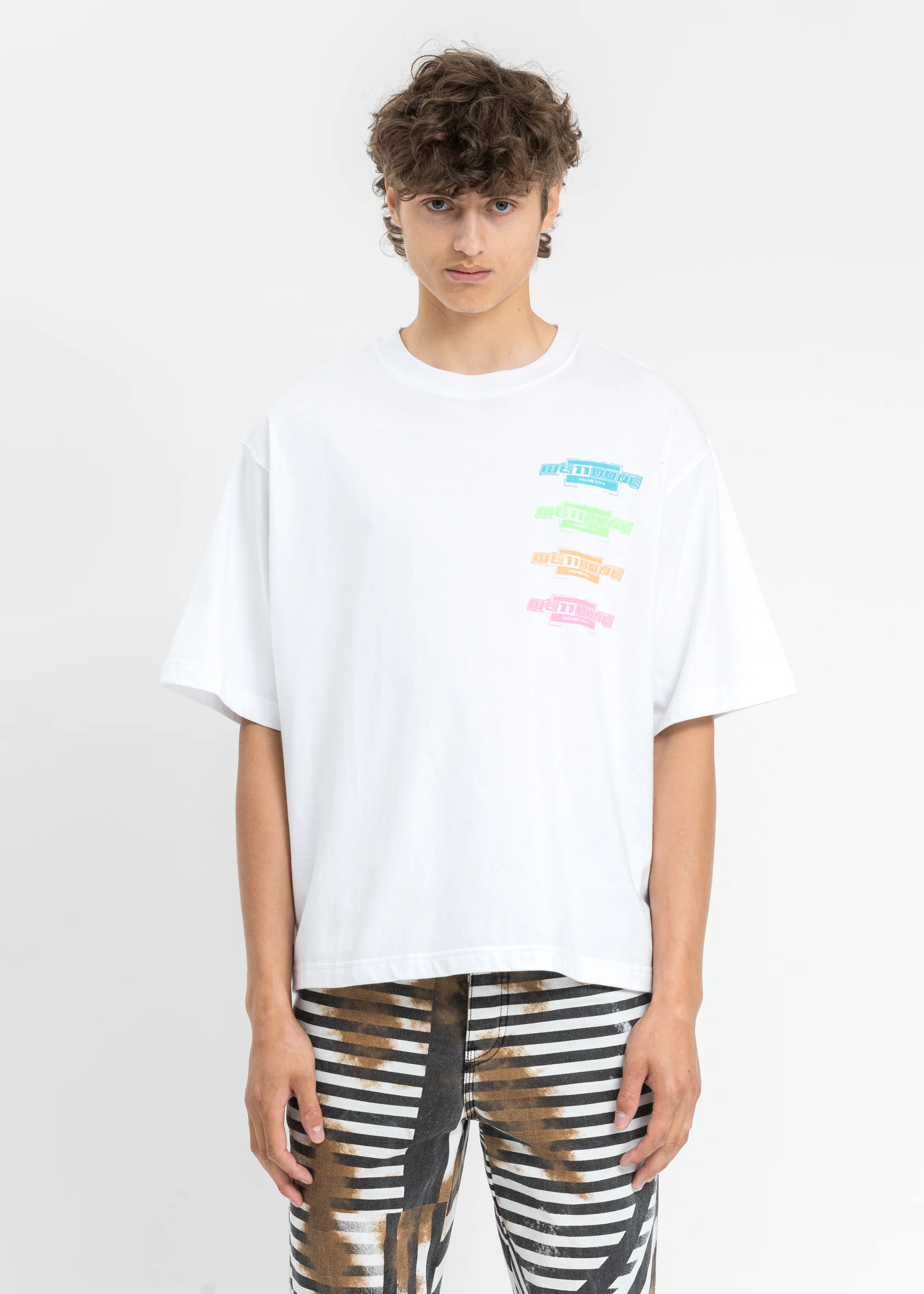 White Multi Color Logo T-Shirt