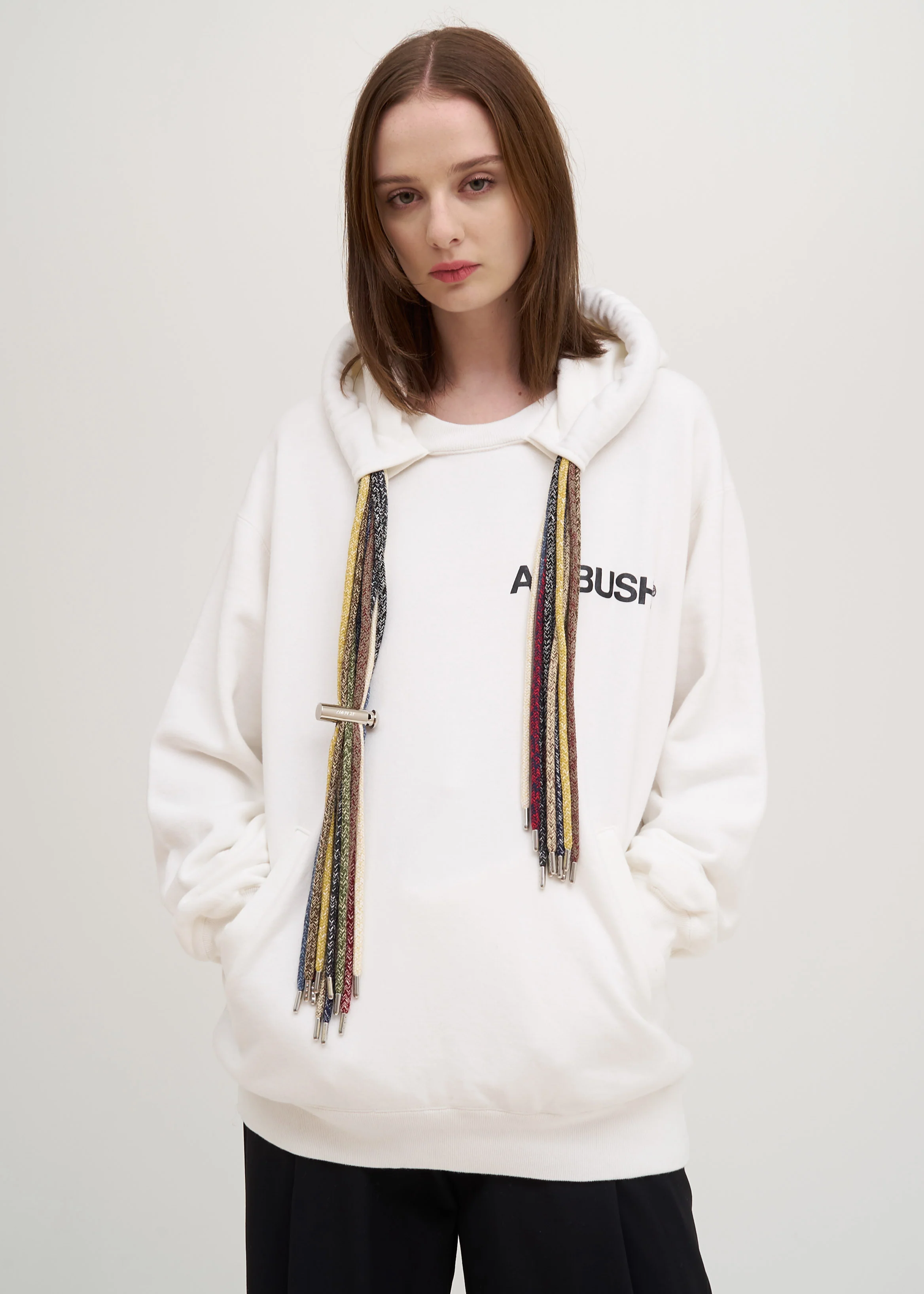 White Multi Cord Hoodie