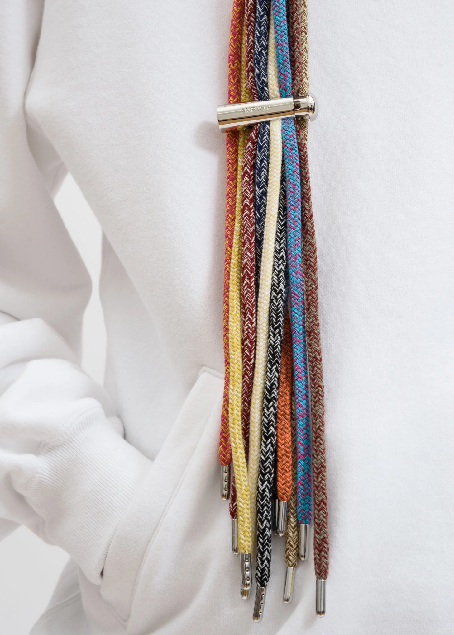 White Multi Cord Hoodie - Image 2