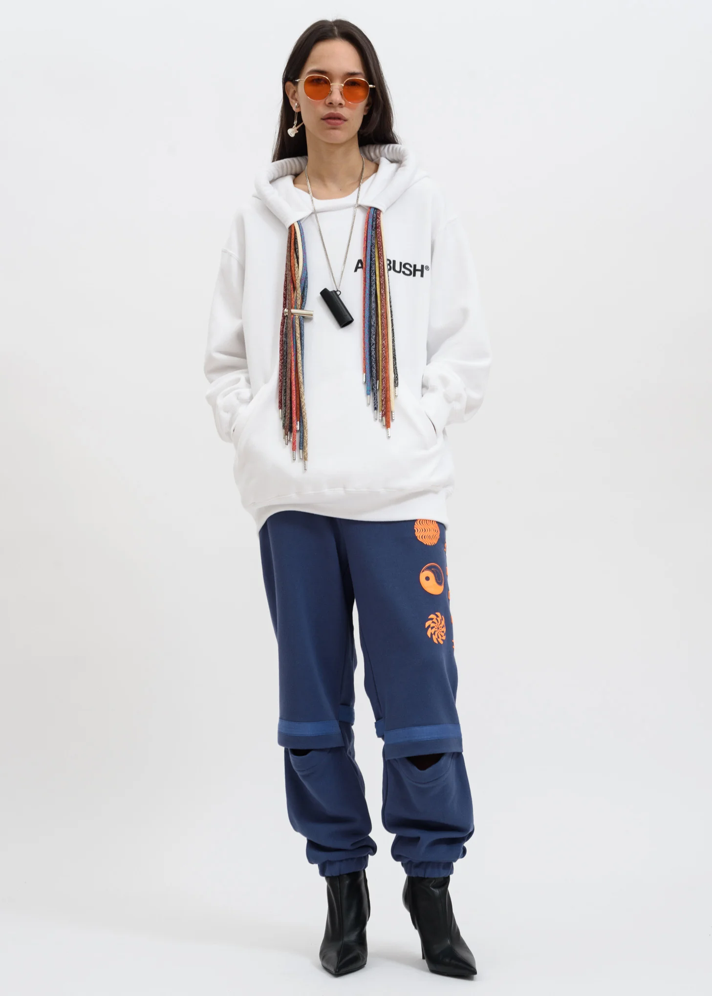 White Multi Cord Hoodie - Image 4