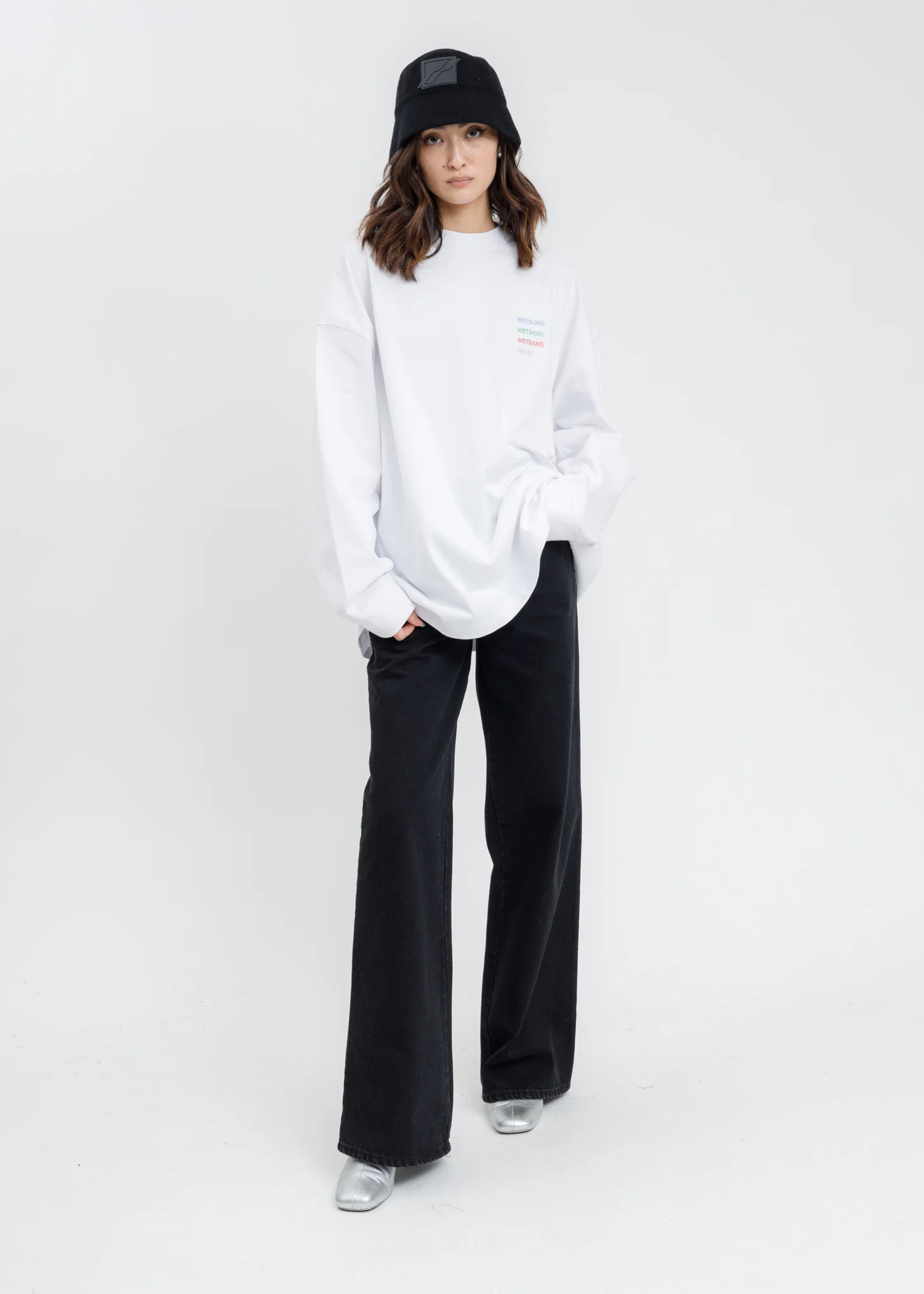 White Multicolor Crystal Logo Long Sleeves - Image 6