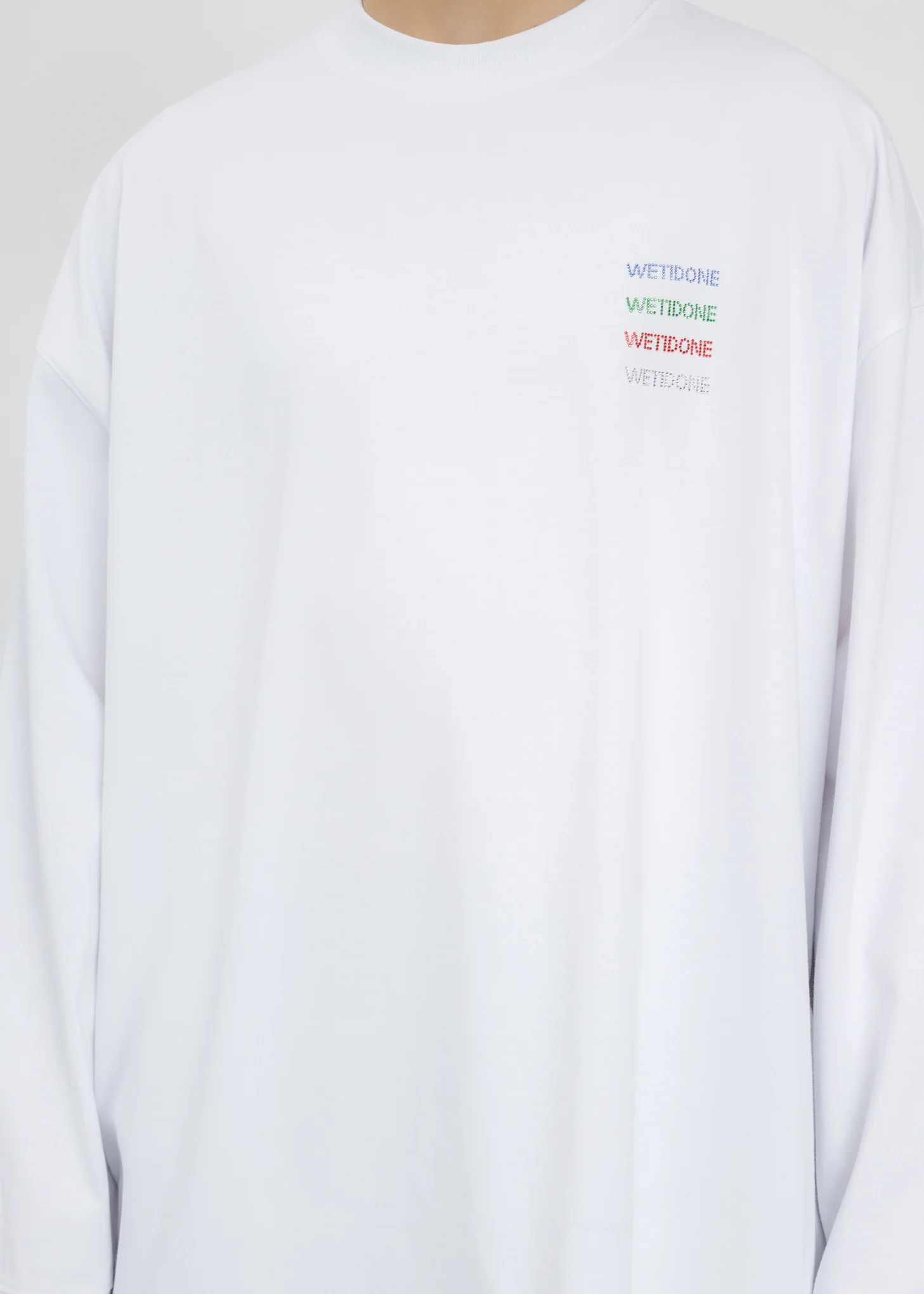 White Multicolor Crystal Logo Long Sleeves - Image 2