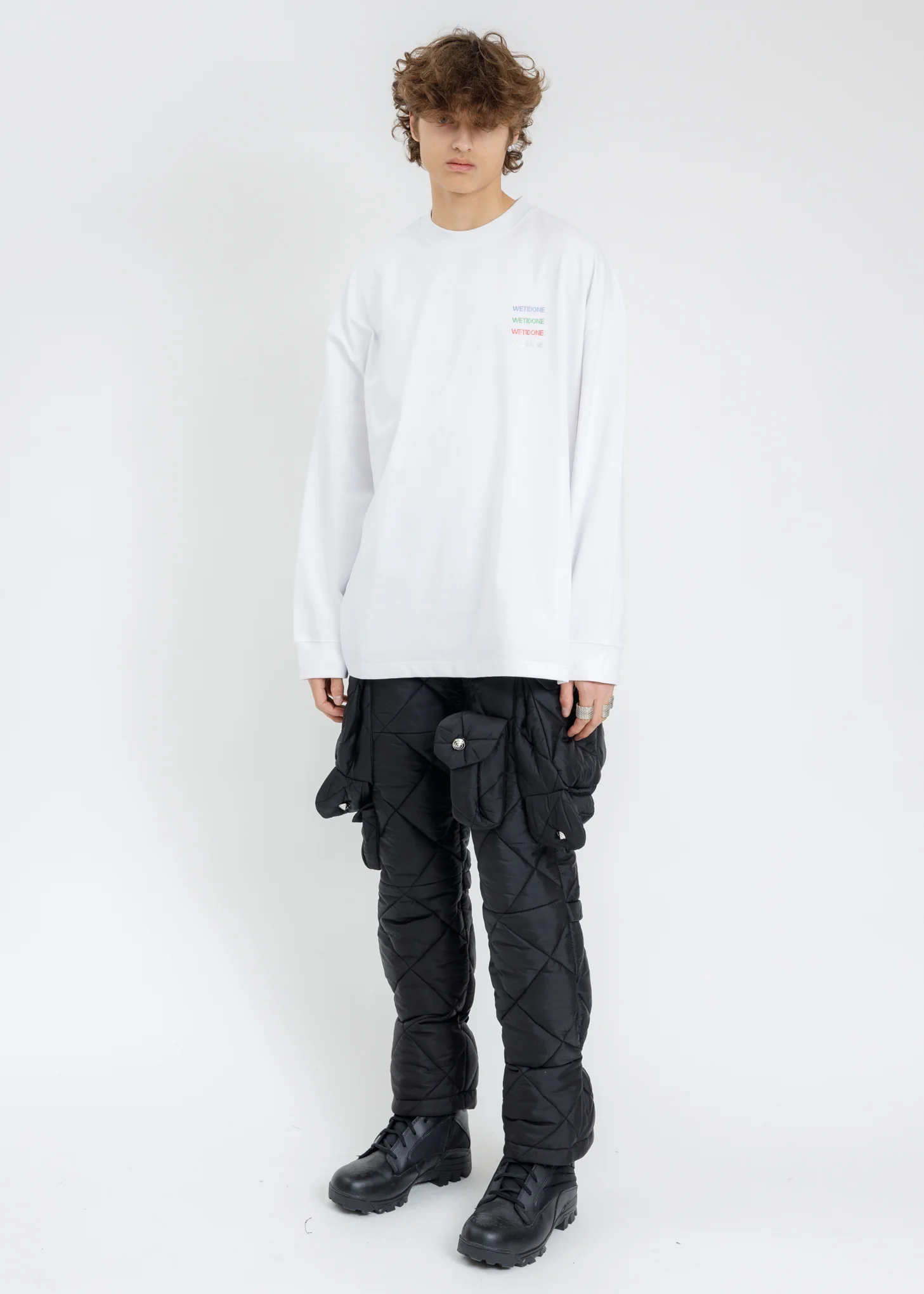 White Multicolor Crystal Logo Long Sleeves - Image 5