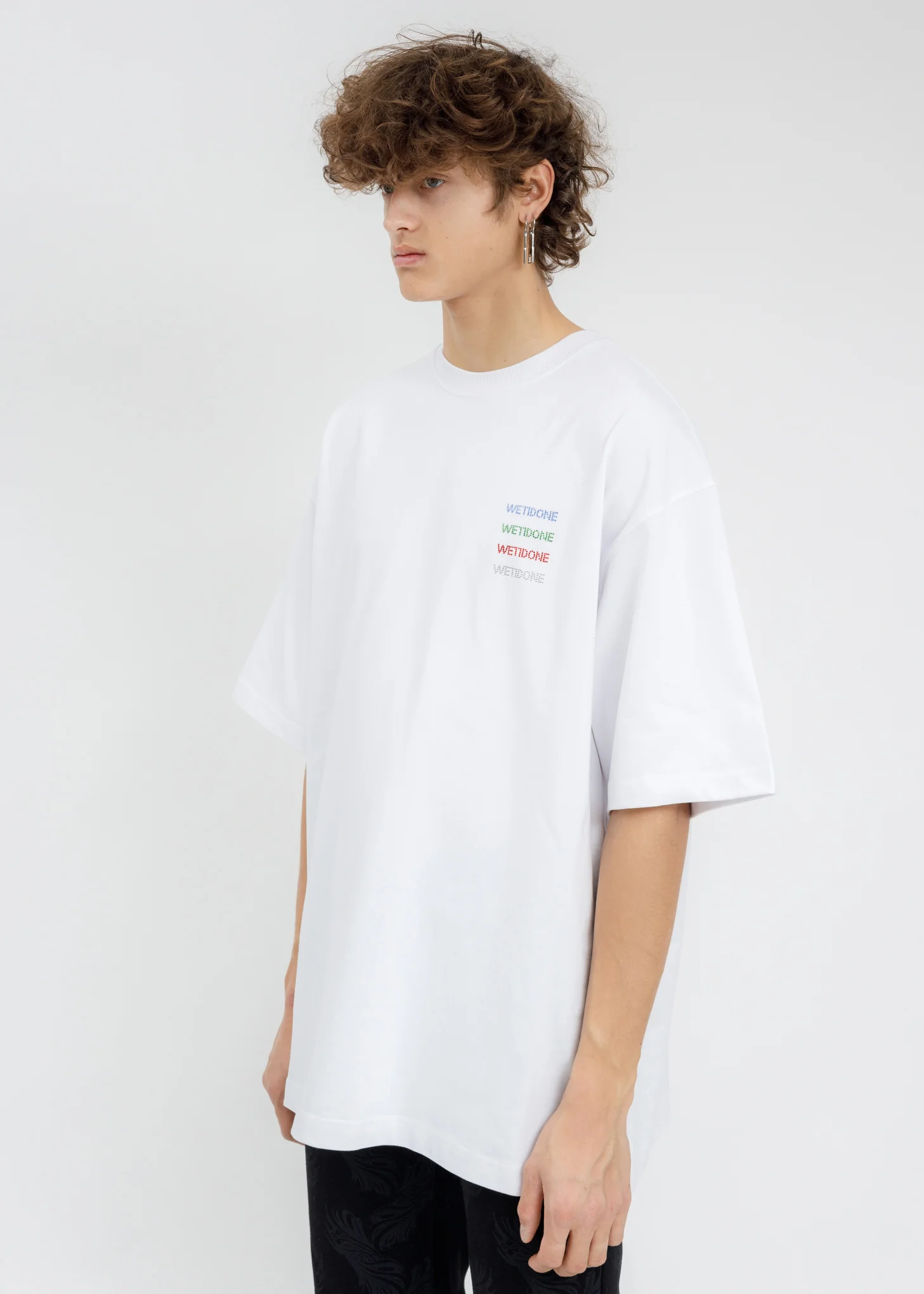 White Multicolor Crystal Logo T-Shirt - Image 3