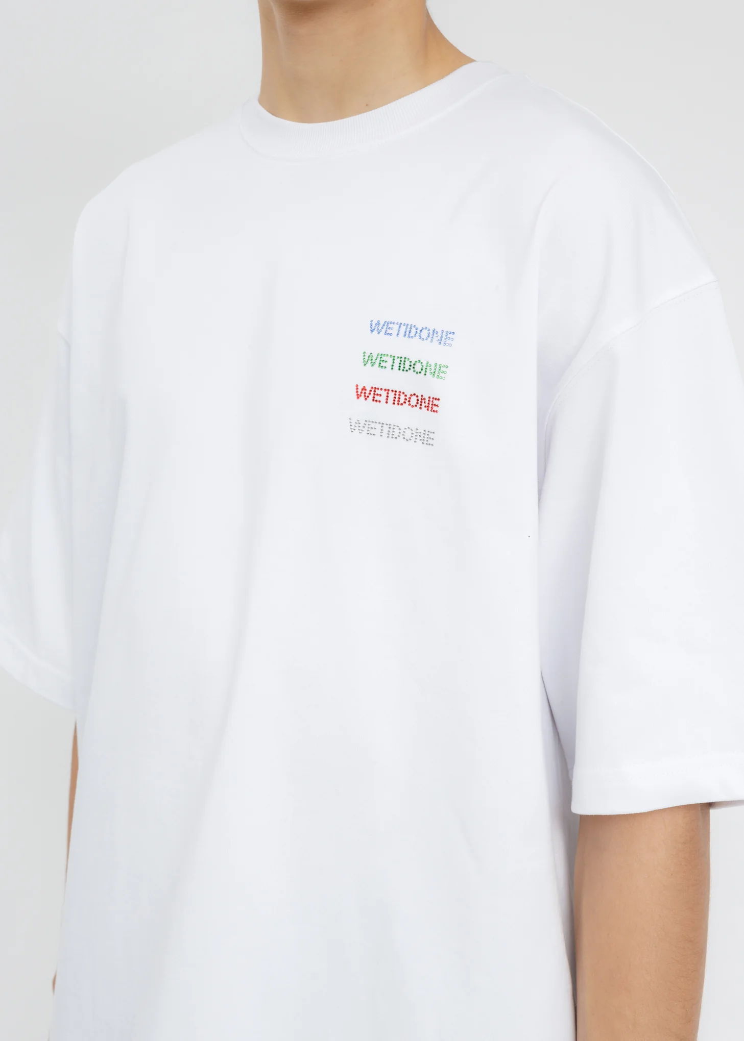 White Multicolor Crystal Logo T-Shirt - Image 5