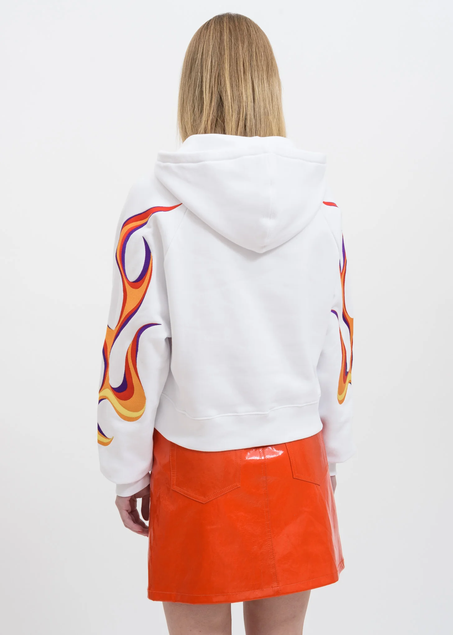 White Mundo Flaming Hoodie - Image 2