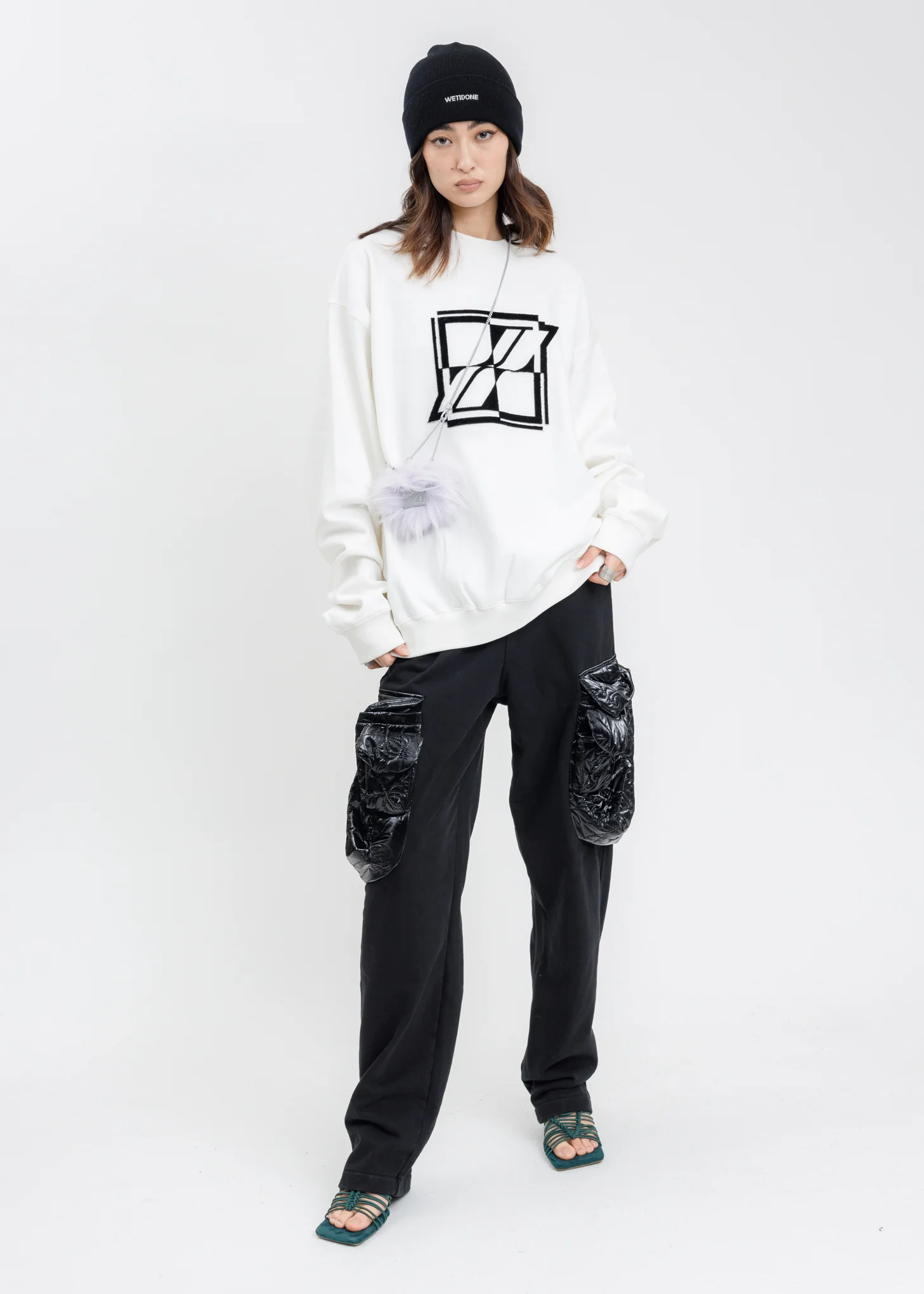 White New Logo Embroidered Sweatshirt - Image 5