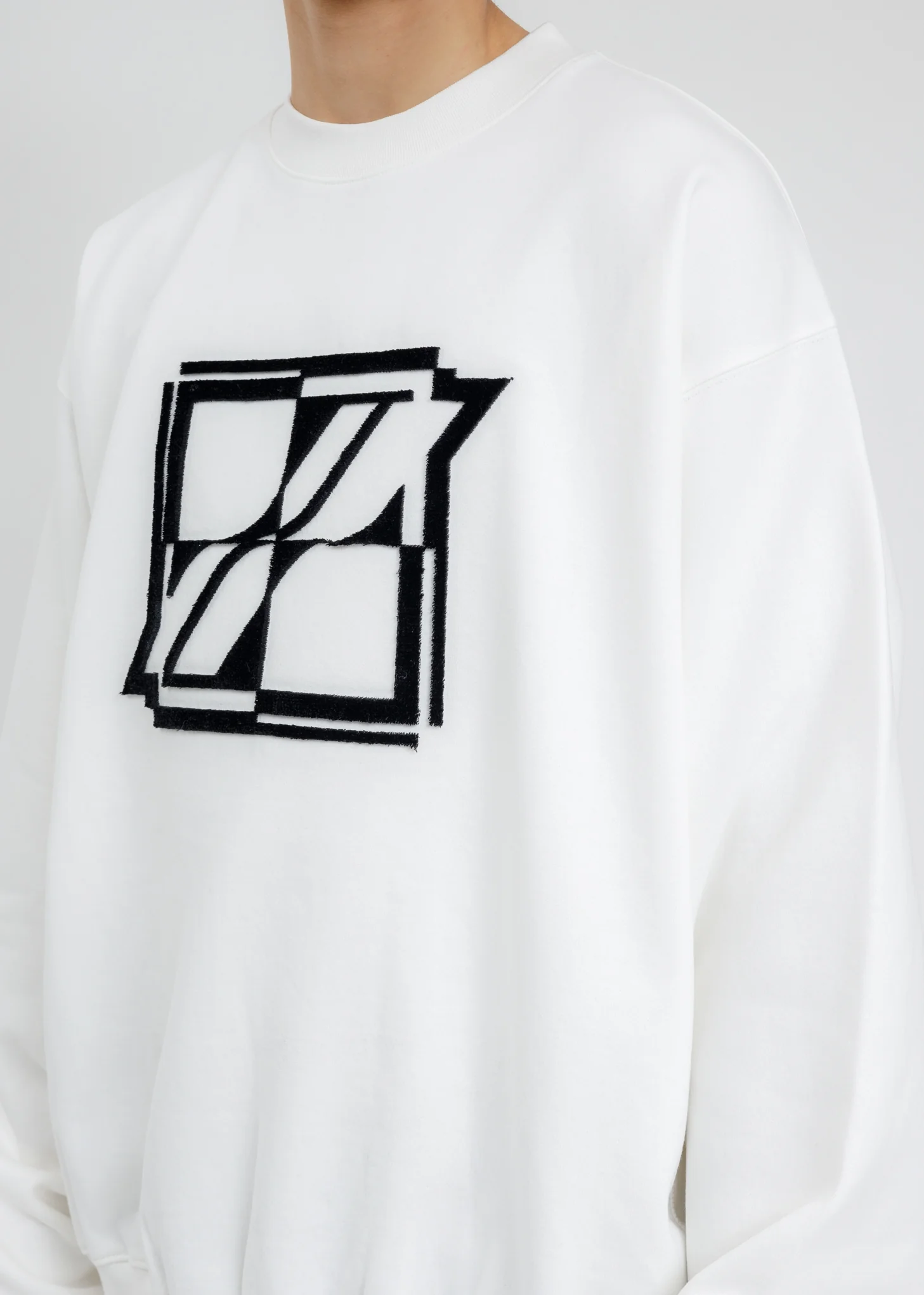 White New Logo Embroidered Sweatshirt - Image 2