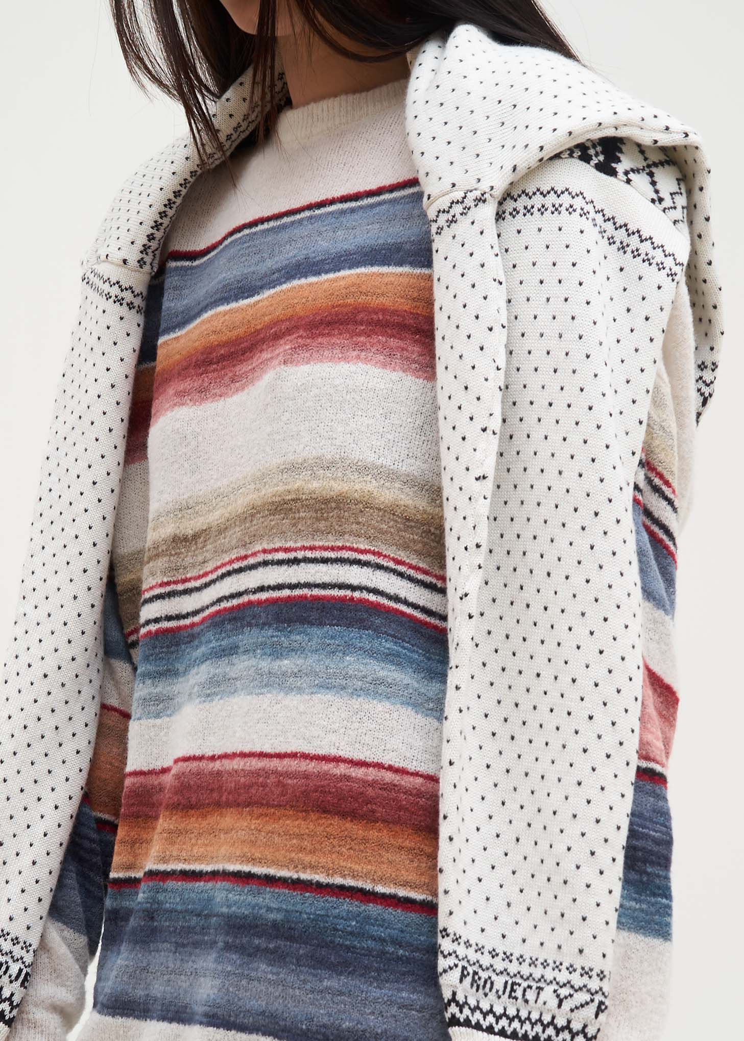 White Norwegian/Mexican Knit Sweater - Image 2