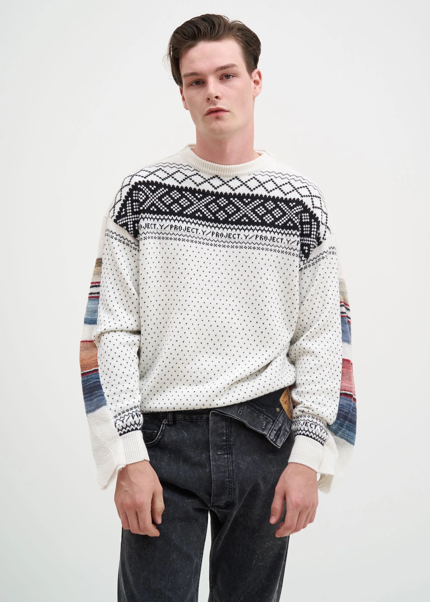 White Norwegian/Mexican Knit Sweater - Image 3