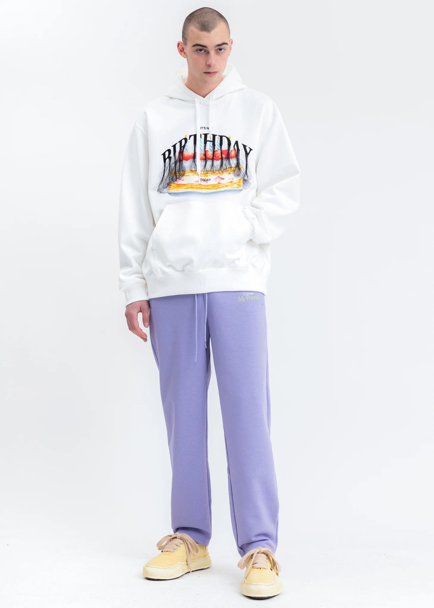 White Not Birthday Embroidery Hoodie - Image 5