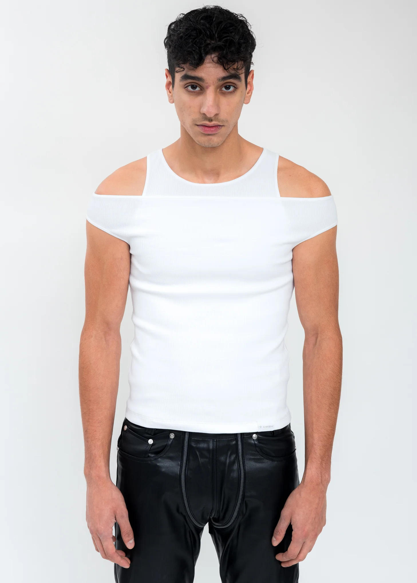 White Off Shoulder Tank Top