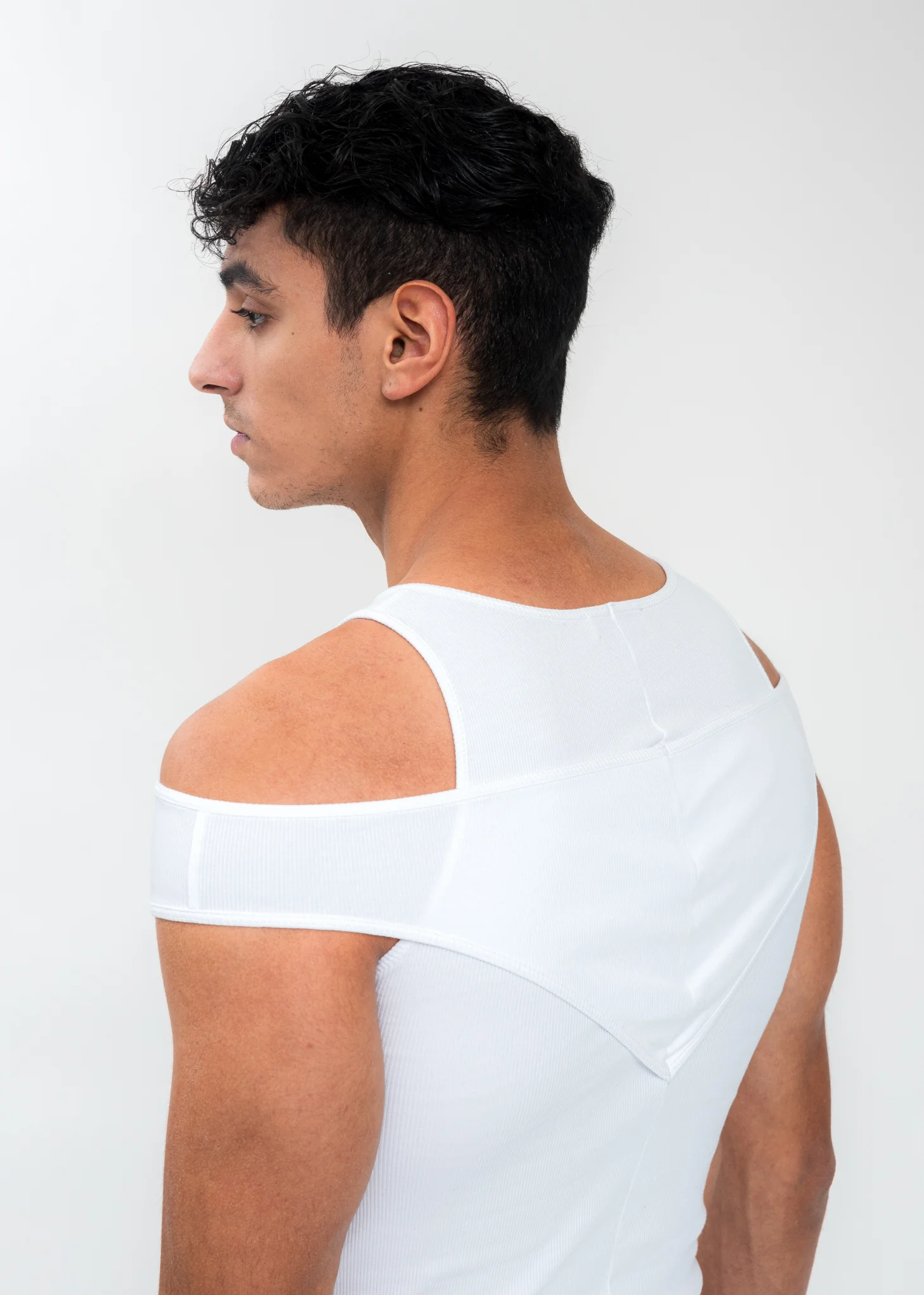 White Off Shoulder Tank Top - Image 5