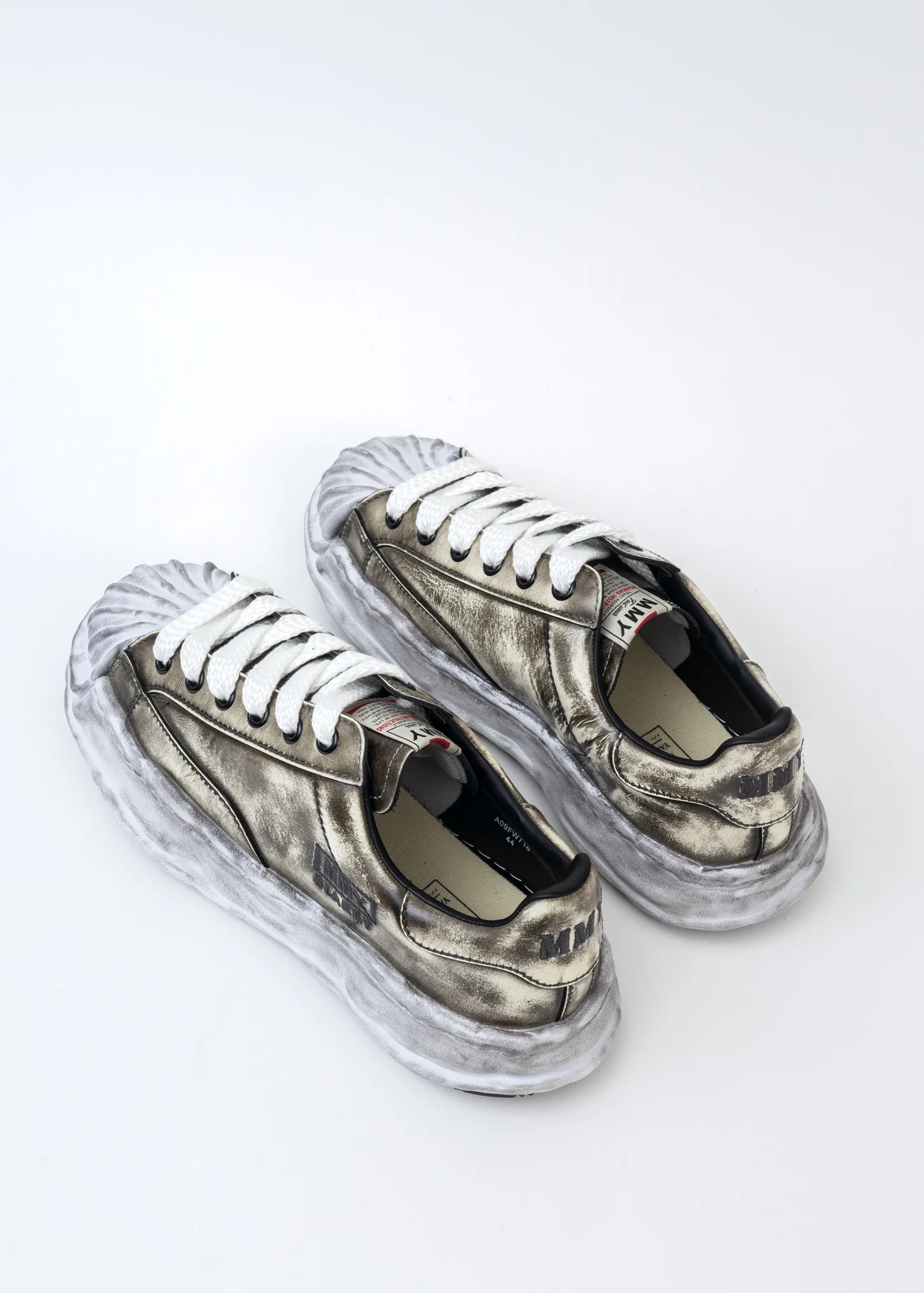 White OG Sole Brushed Patent Leather Sneaker (BLAKEY LOW) - Image 2