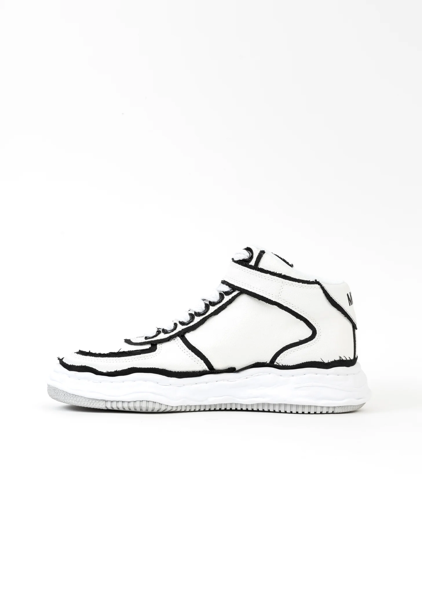 White OG Sole Overhanging Canvas High-Top Sneaker (WAYNE HIGH) - Image 7