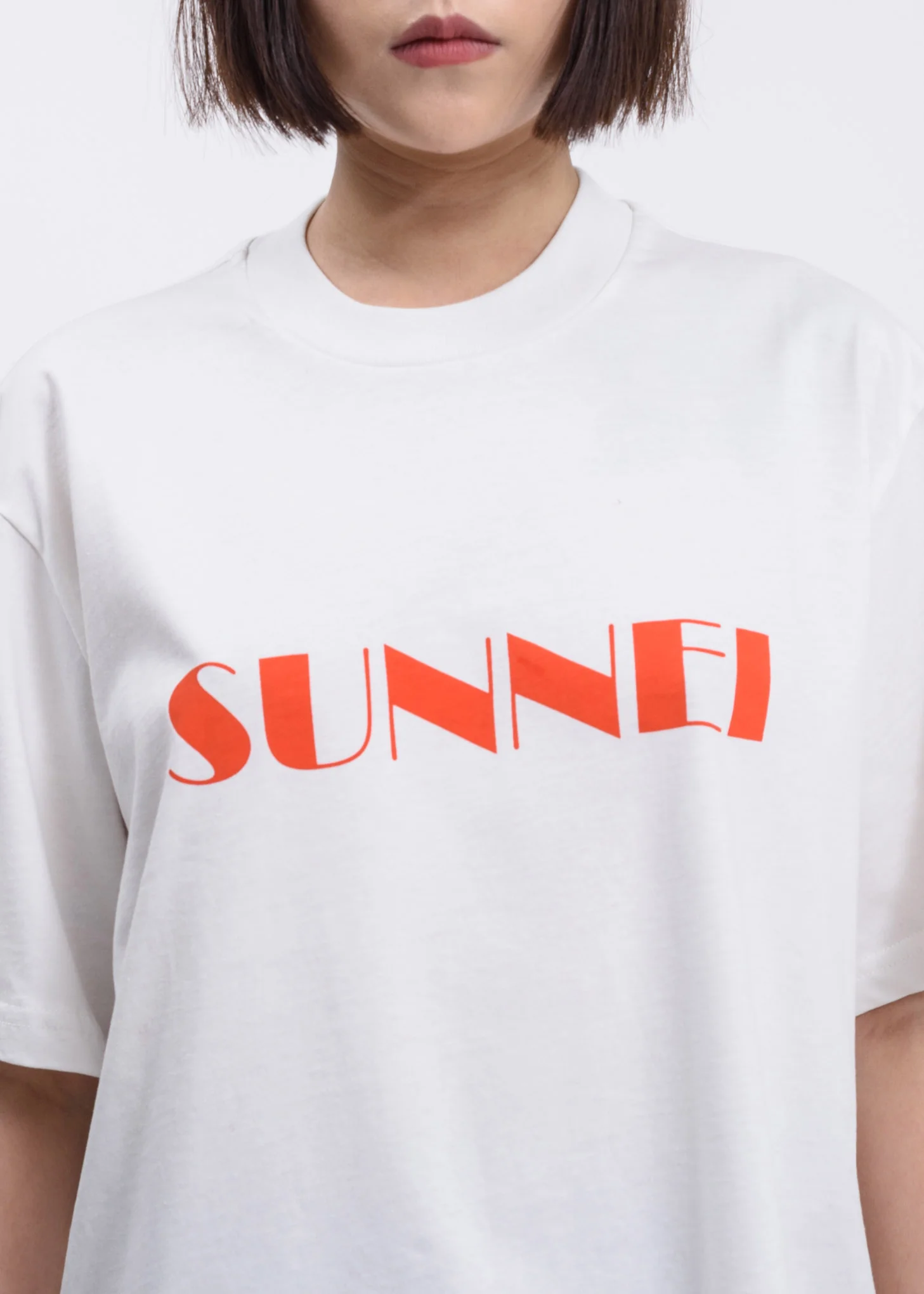 White Orange SUNNEI Logo T-Shirt - Image 2