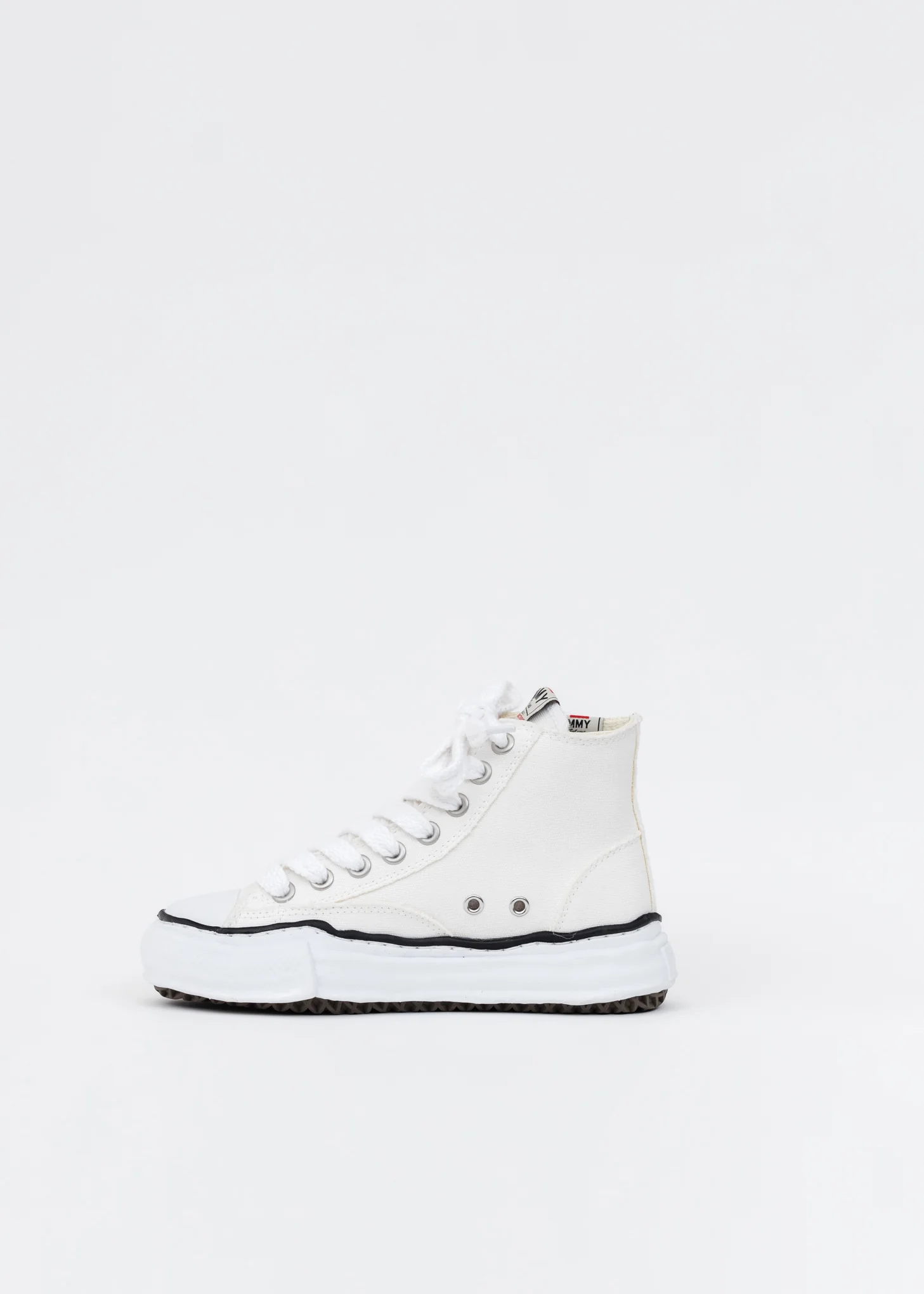White Original Sole Canvas Hicut Sneaker - Image 4