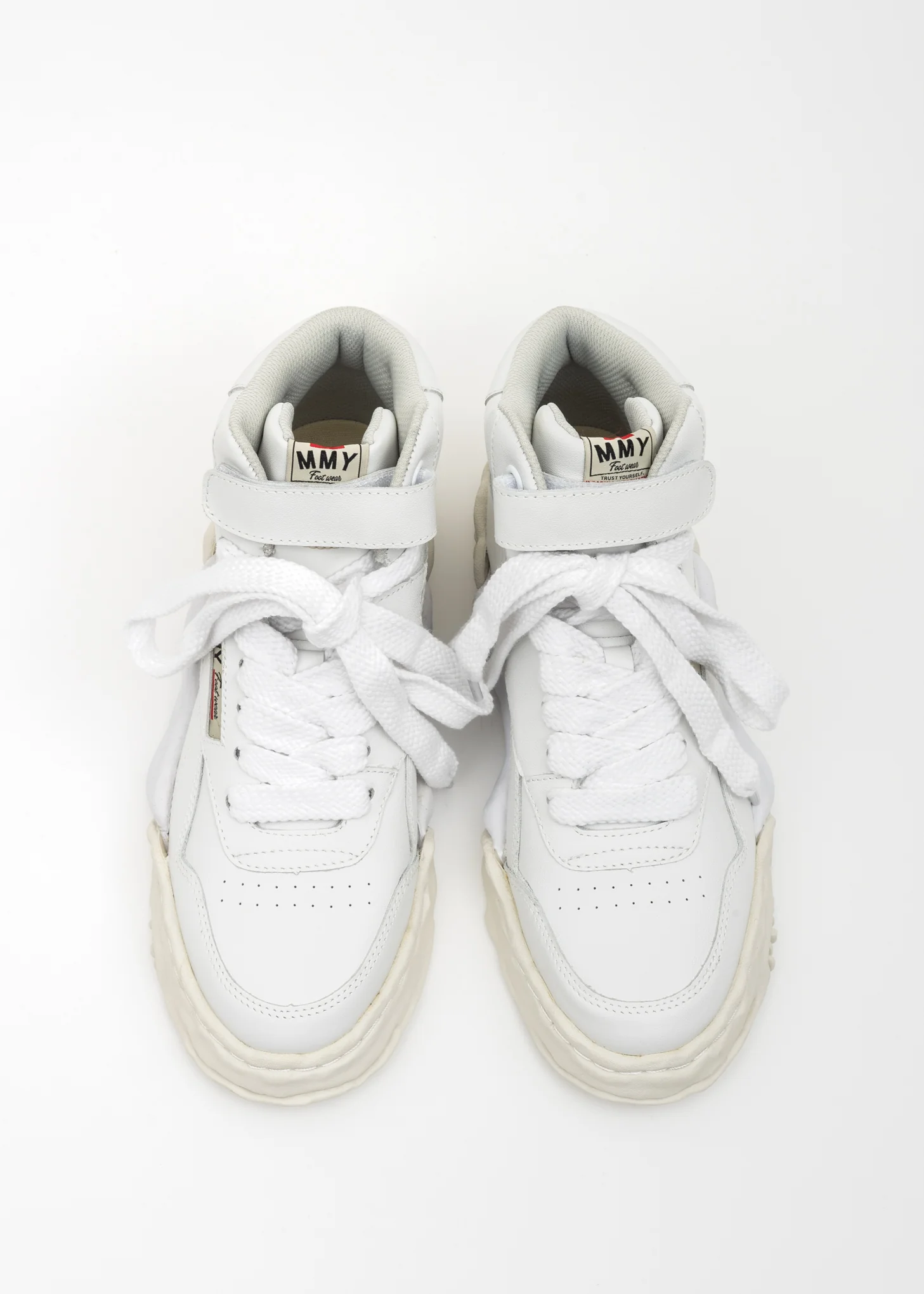 White OG Sole Leather High-Top Sneaker (FREDDIE HIGH) - Image 3