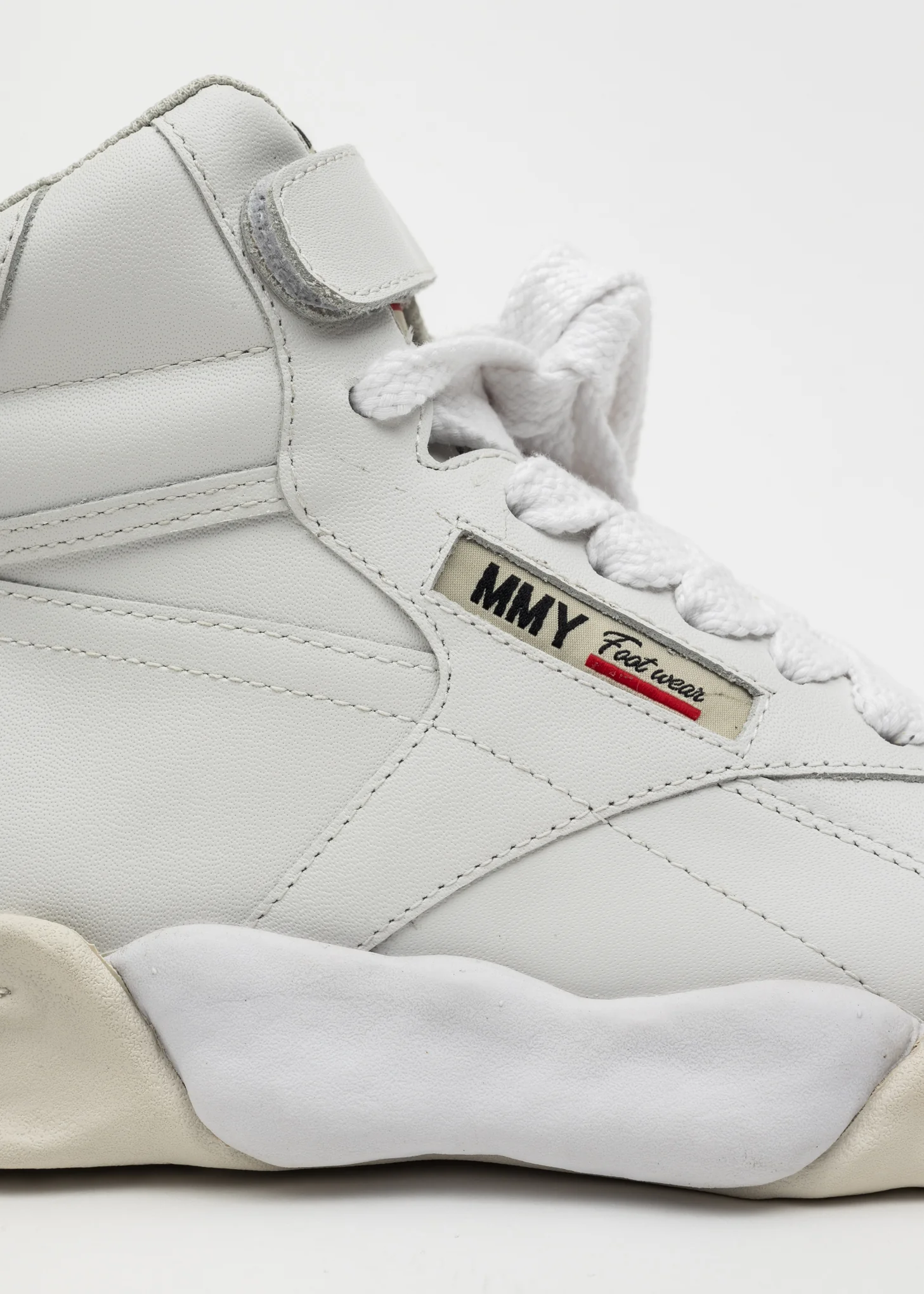 White OG Sole Leather High-Top Sneaker (FREDDIE HIGH) - Image 4