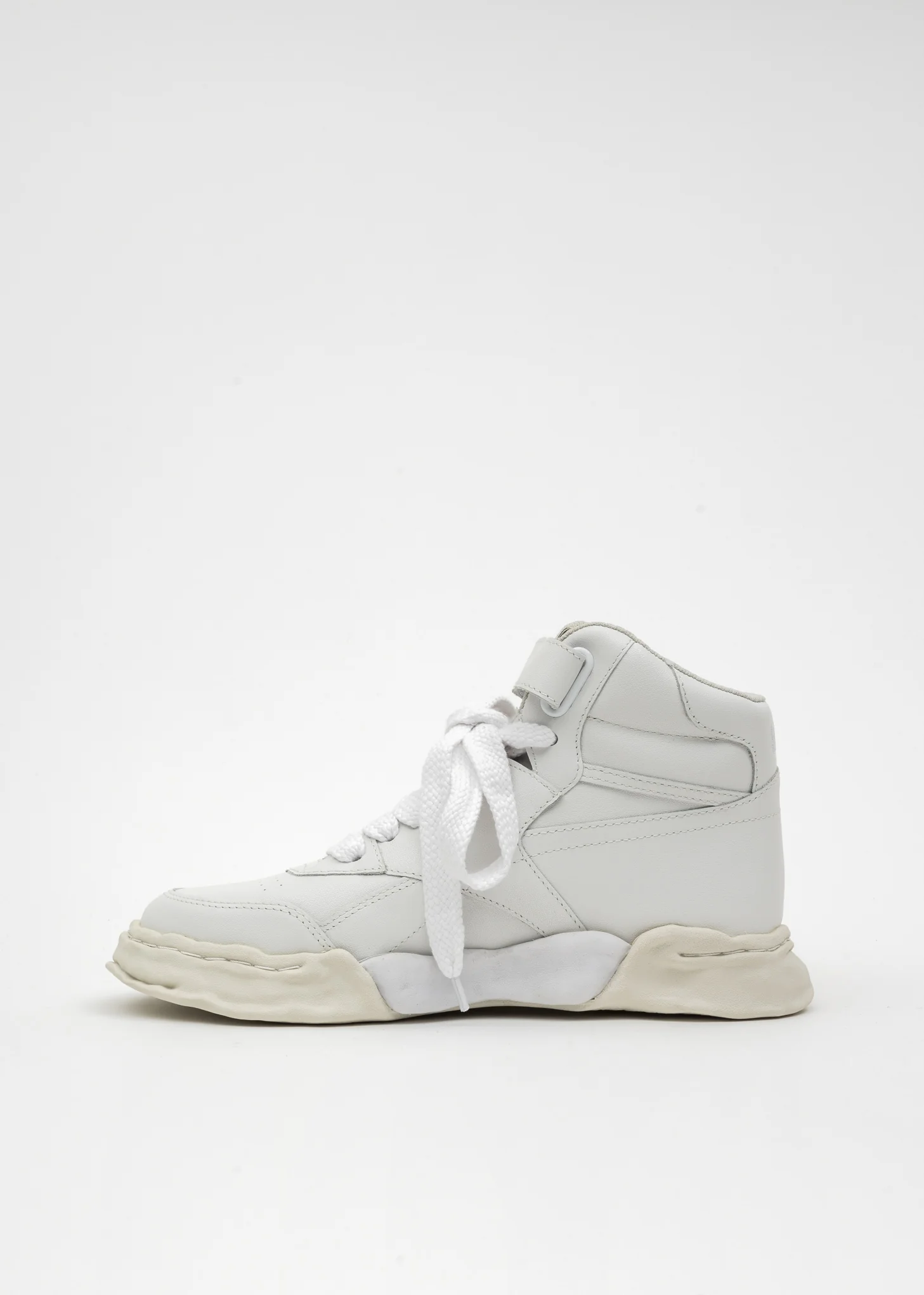 White OG Sole Leather High-Top Sneaker (FREDDIE HIGH) - Image 6