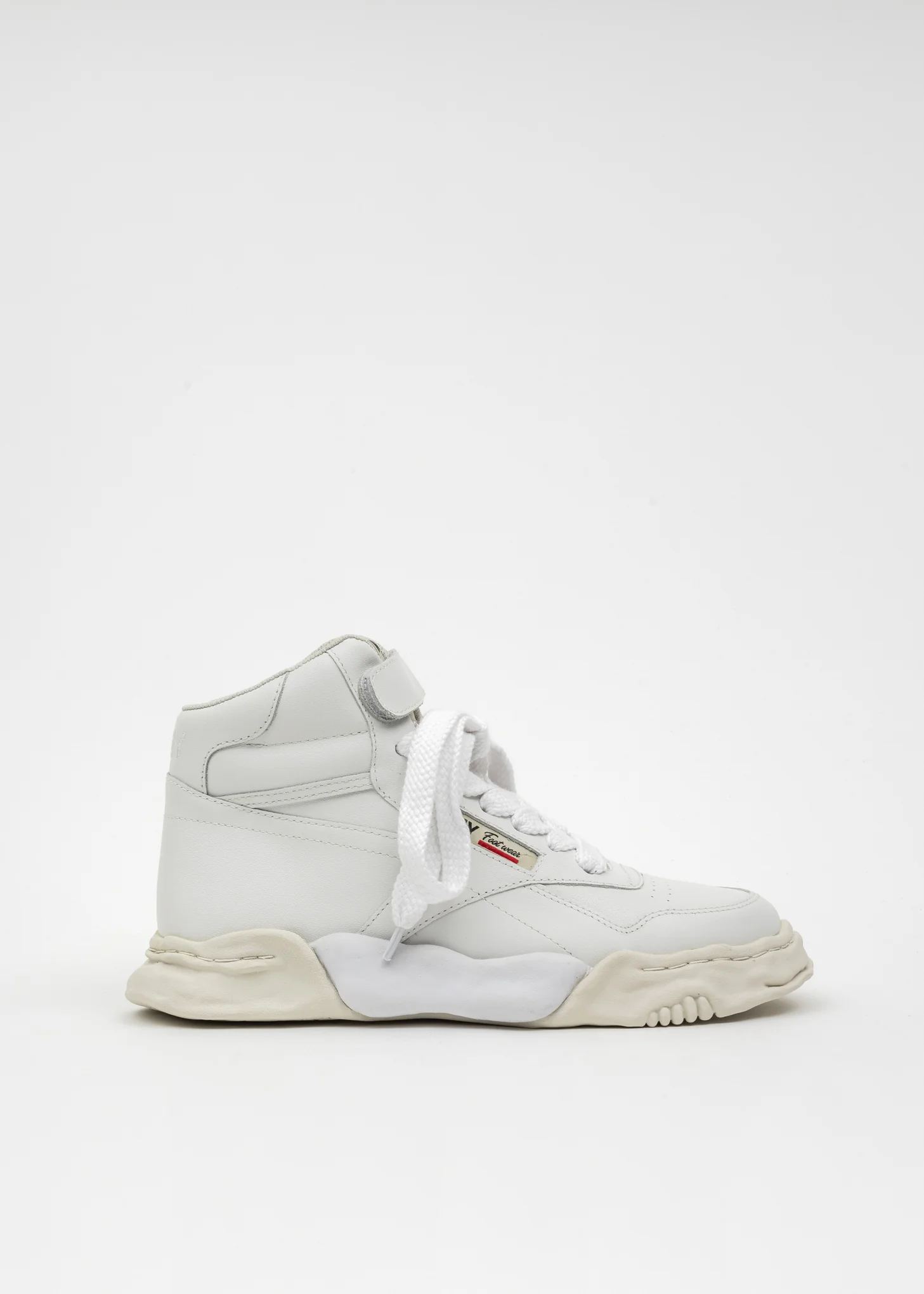 White OG Sole Leather High-Top Sneaker (FREDDIE HIGH) - Image 7
