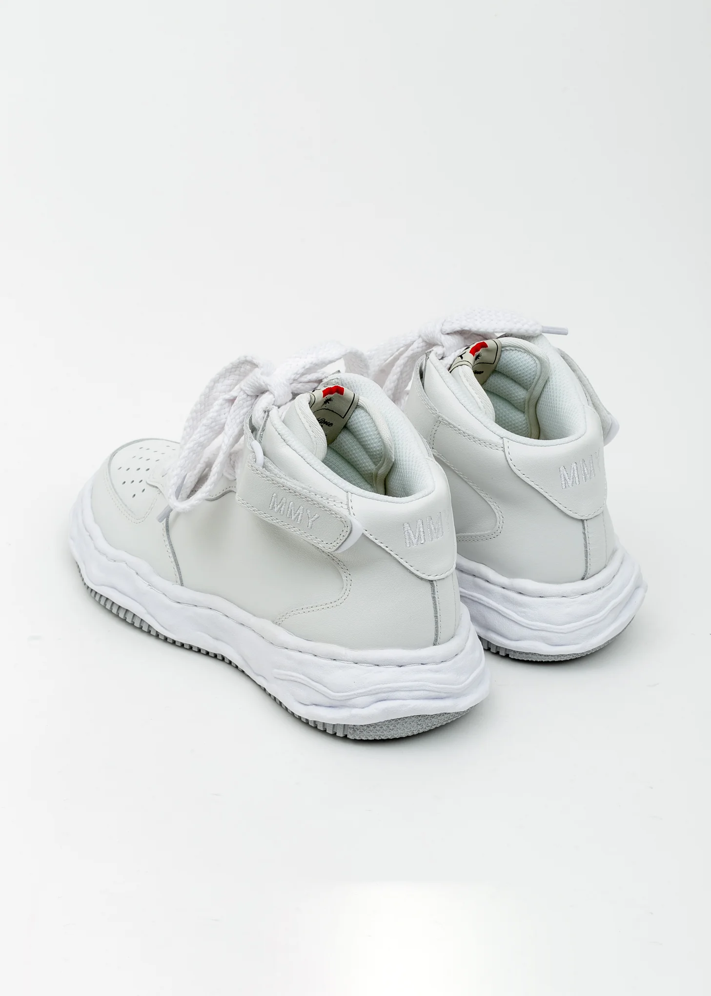 White Original Sole Leather Sneaker (WAYNE HIGH) - Image 2
