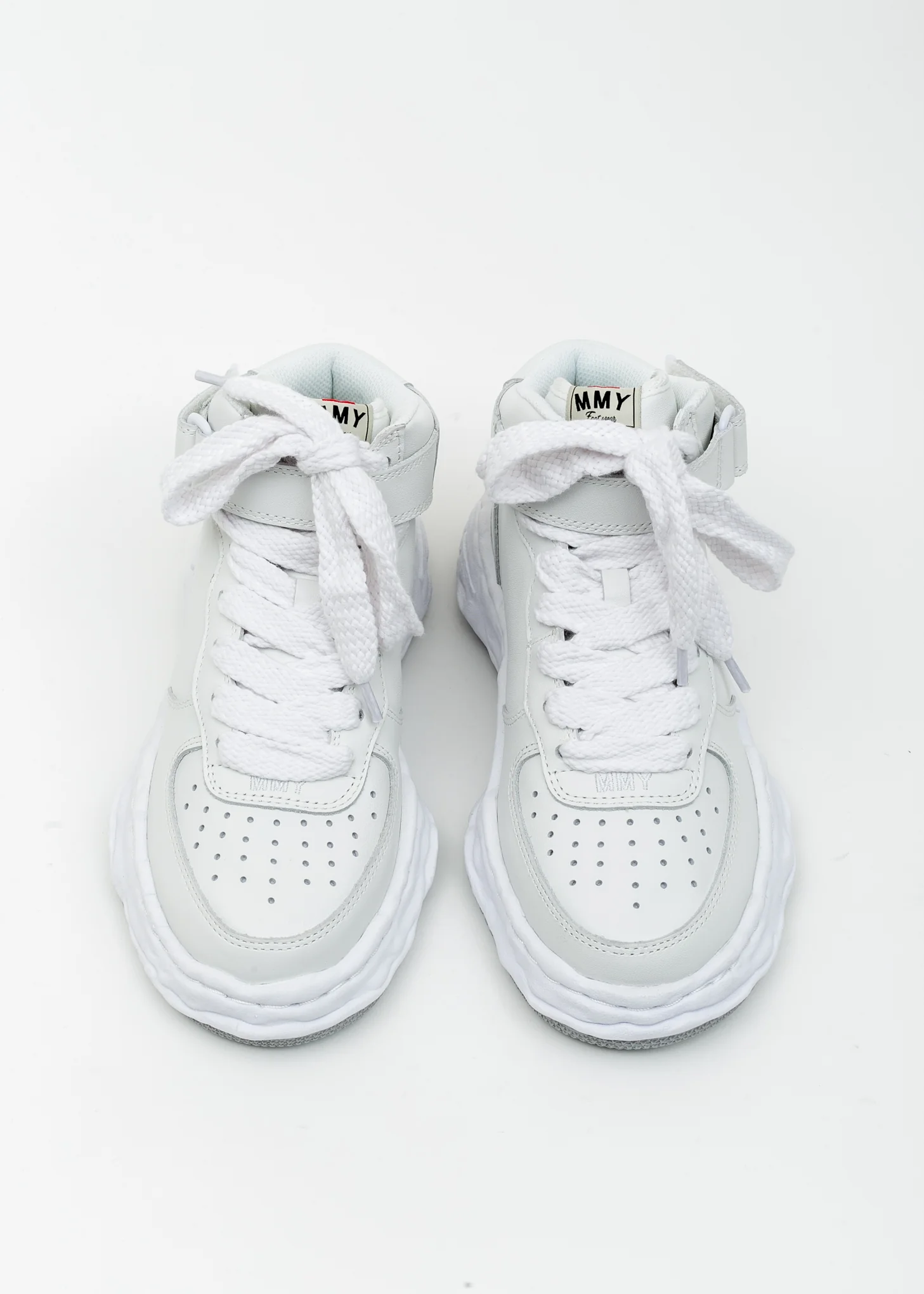 White Original Sole Leather Sneaker (WAYNE HIGH) - Image 3